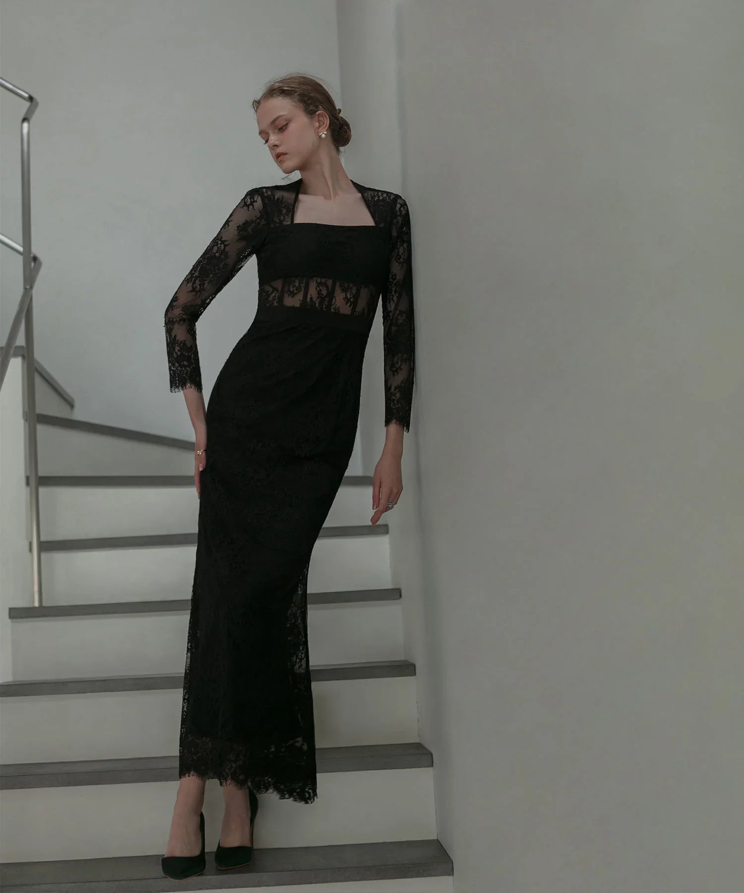 【LEJA LUXE】レースチューブデザインマーメイドドレス