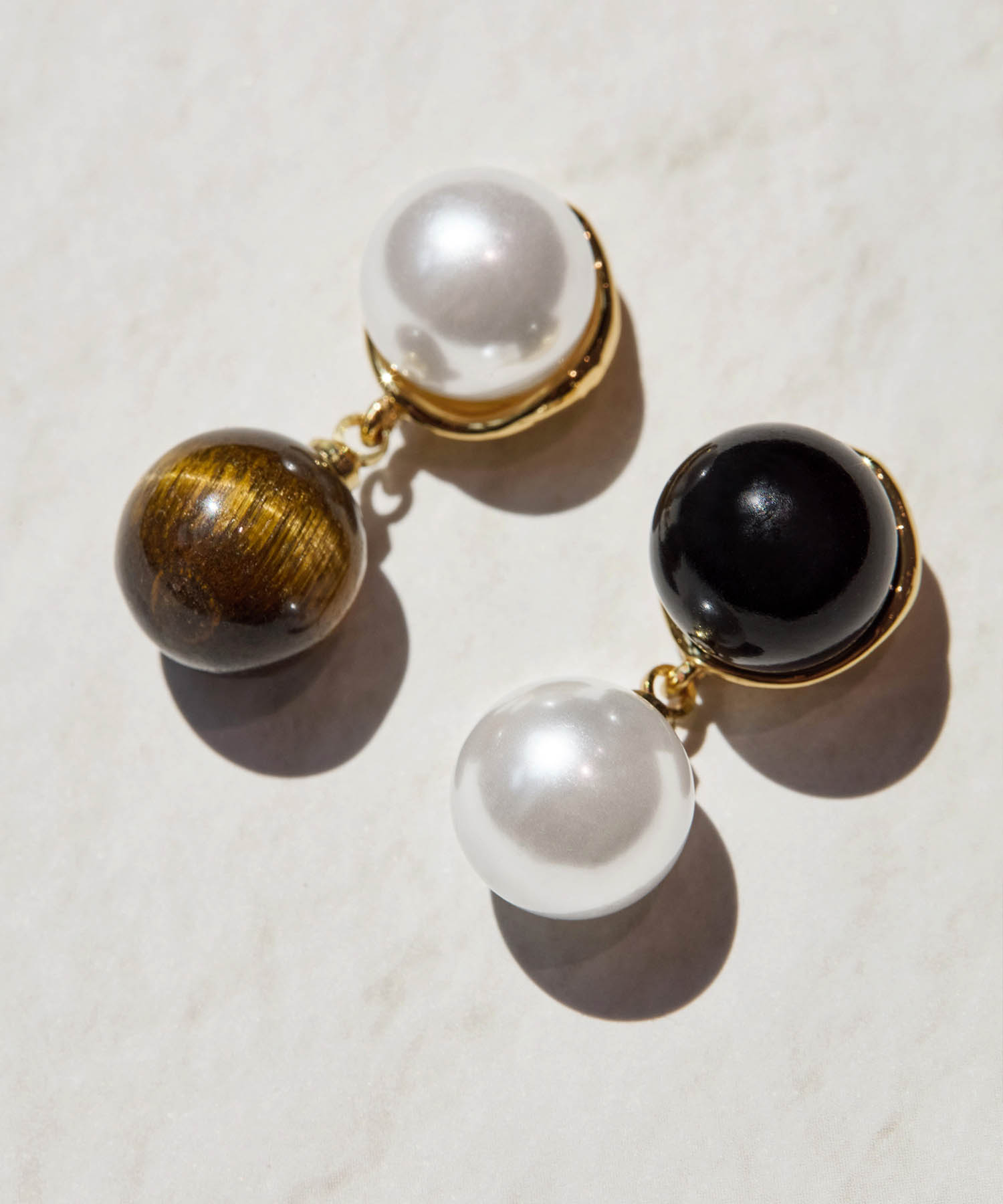 【当日発送】ミックスドロップアシンメトリーパールピアス