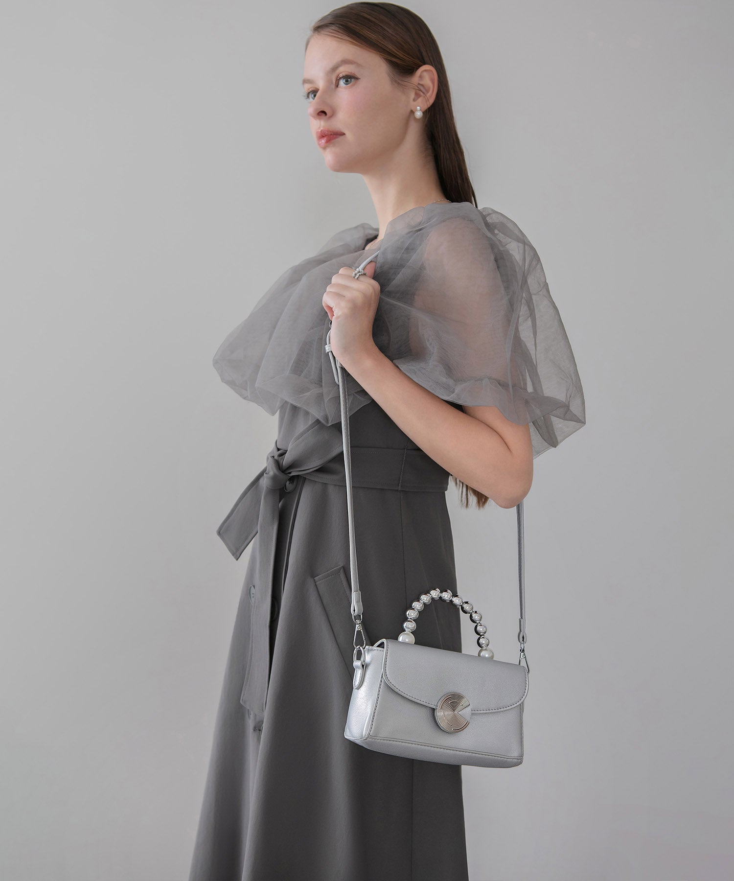 【当日発送】メタリックパールハンド2WAYバッグ