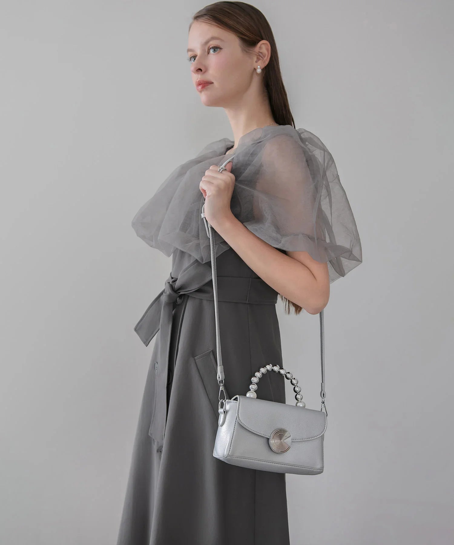 【当日発送】メタリックパールハンド2WAYバッグ