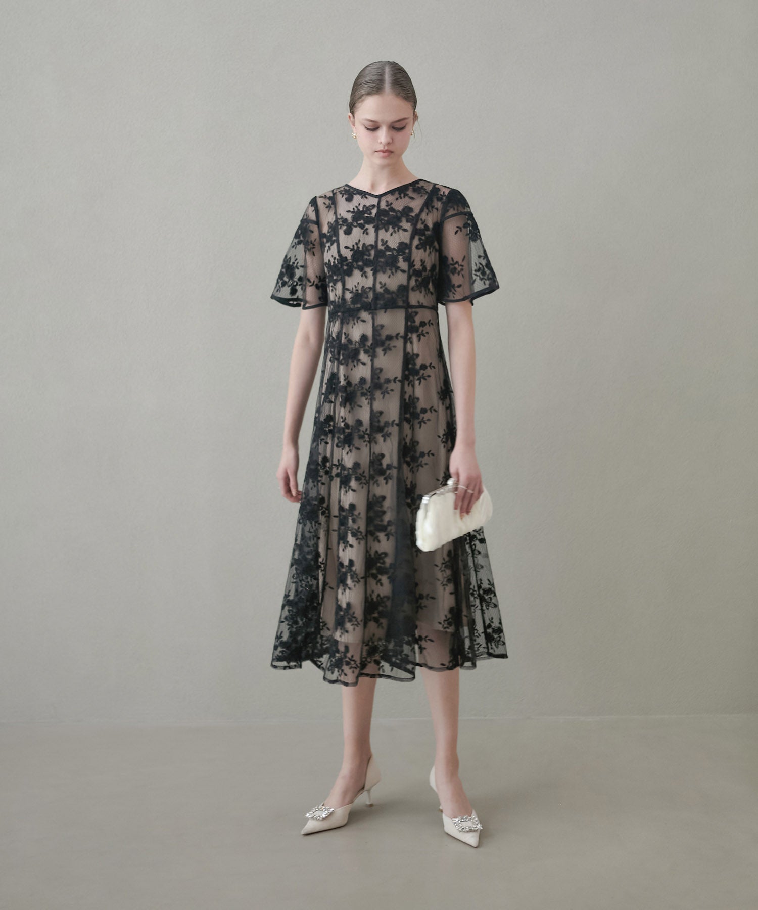 【当日発送】花柄バックリボンワンピースセットアップワンピースドレス