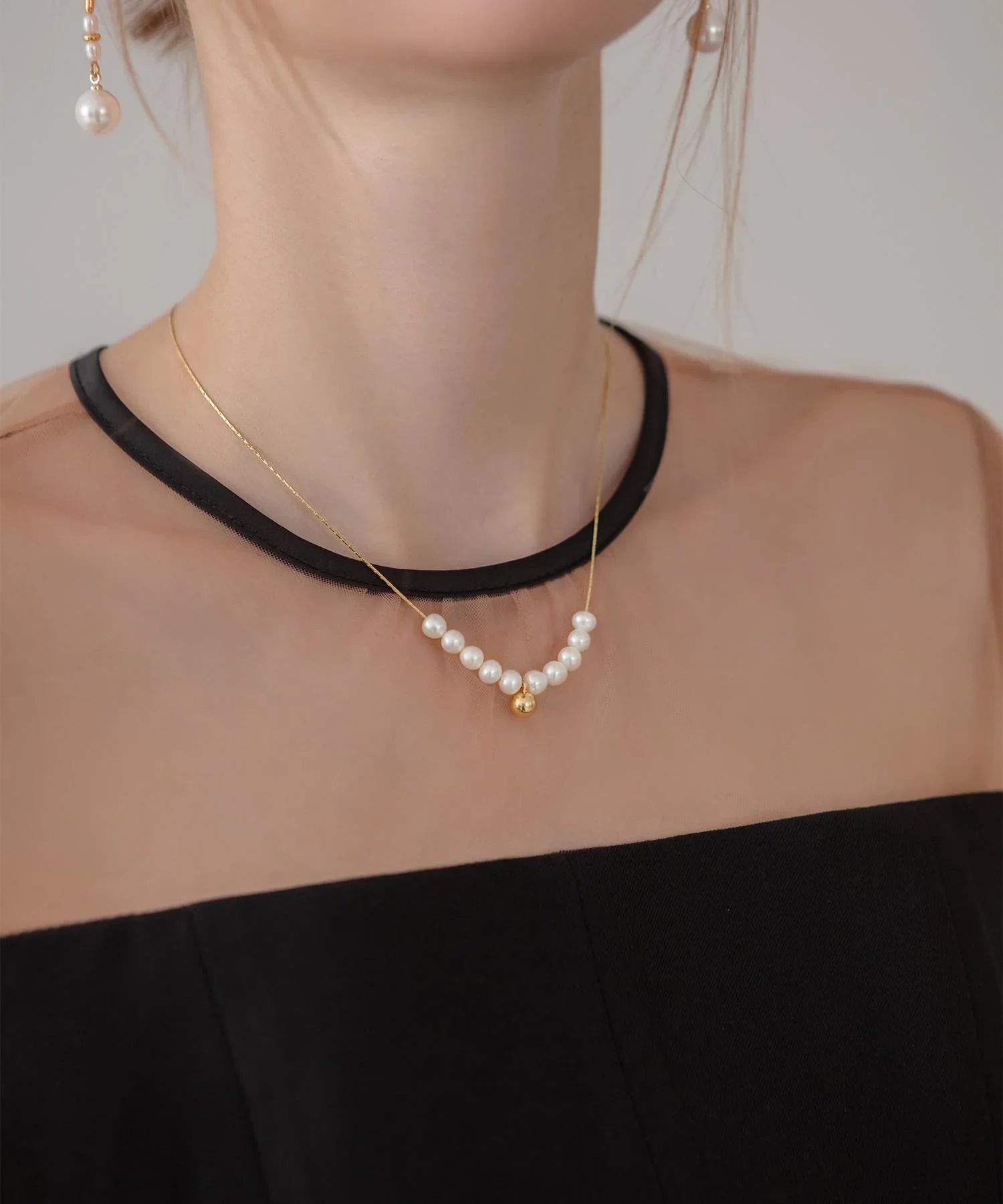 【当日発送】パールゴールドデザインネックレス