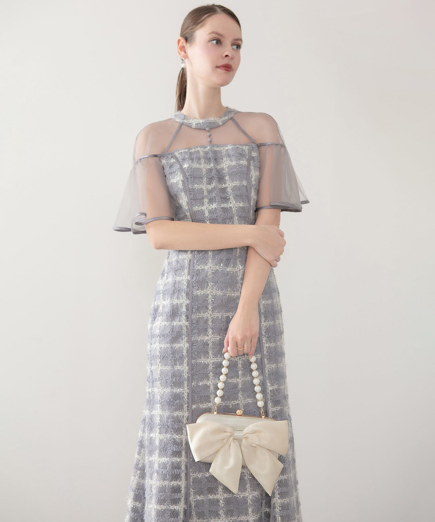 【当日発送】2WAYビッグリボンパールハンドルバッグ