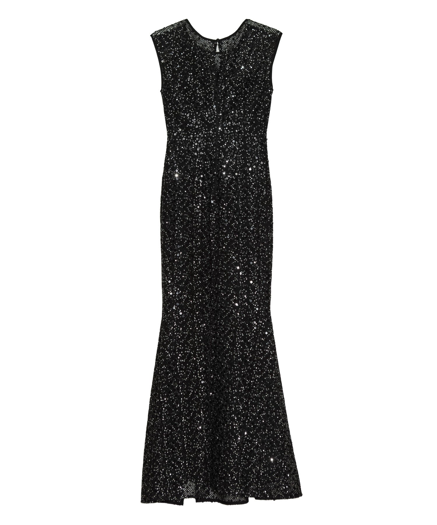 【LEJA LUXE】アシンメトリーツイストデザインスパンコールドレス