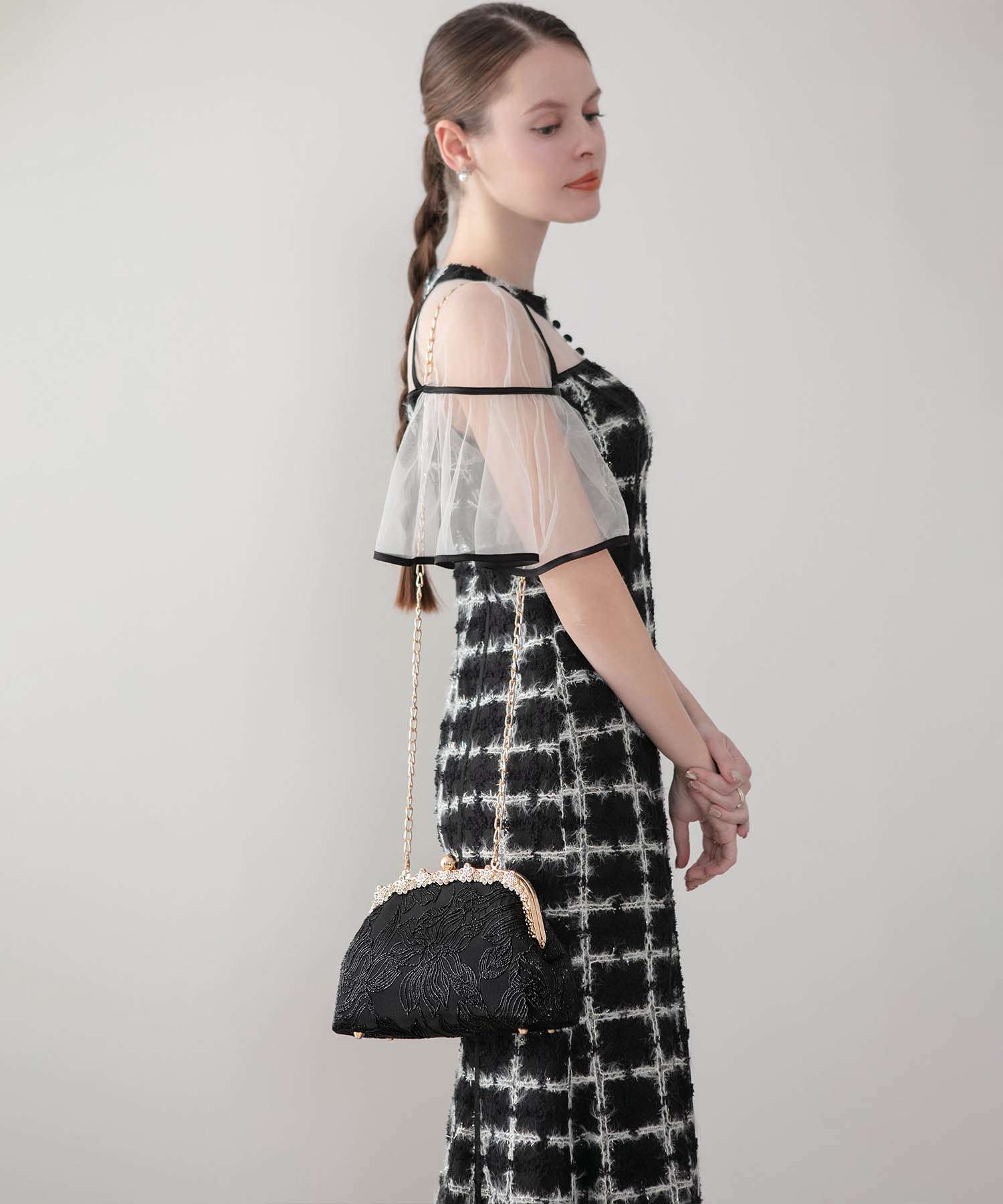 【当日発送】3WAYリュクスフラワーパールハンドバッグ