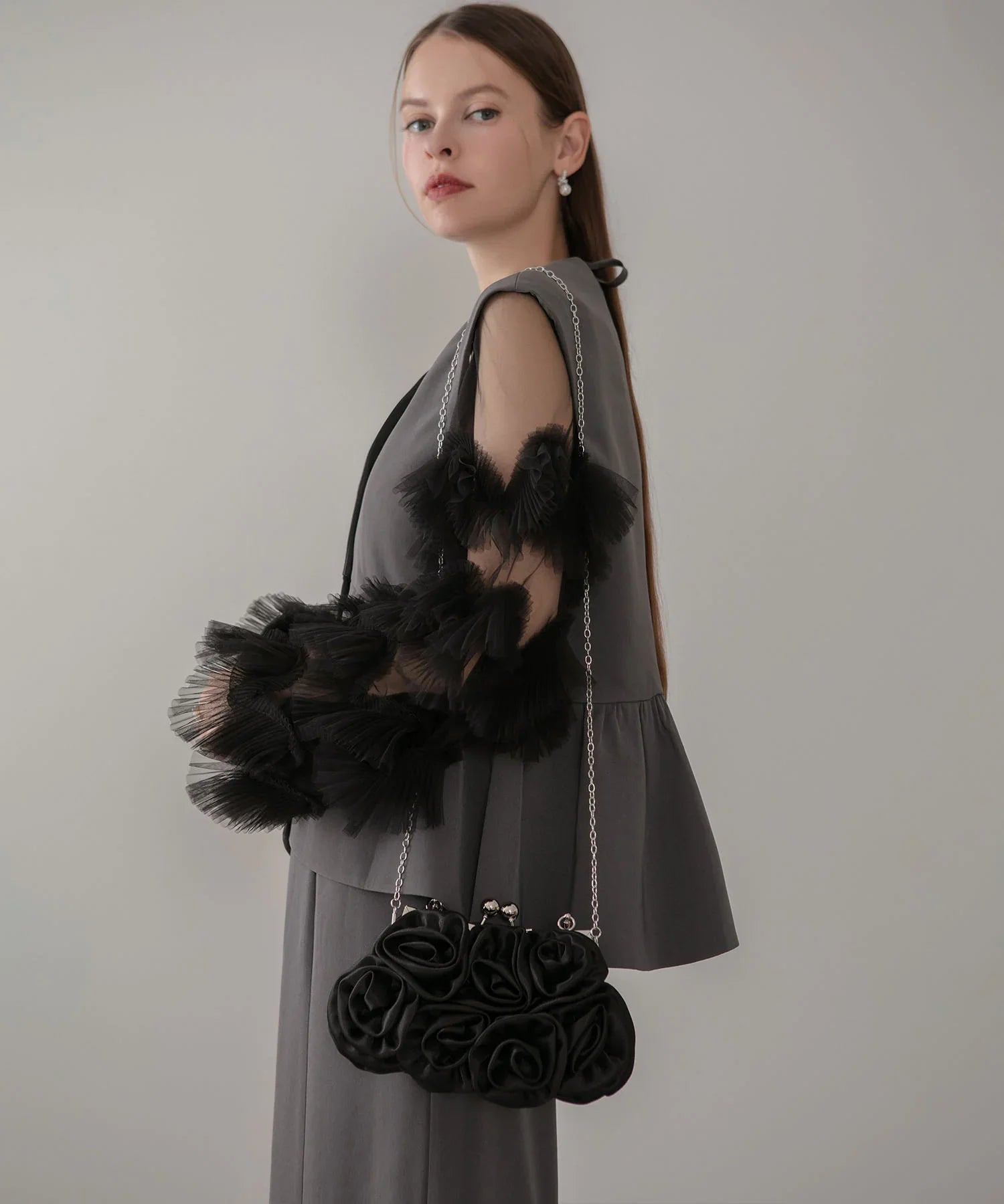 【予約販売】2WAYサテンローズバッグ