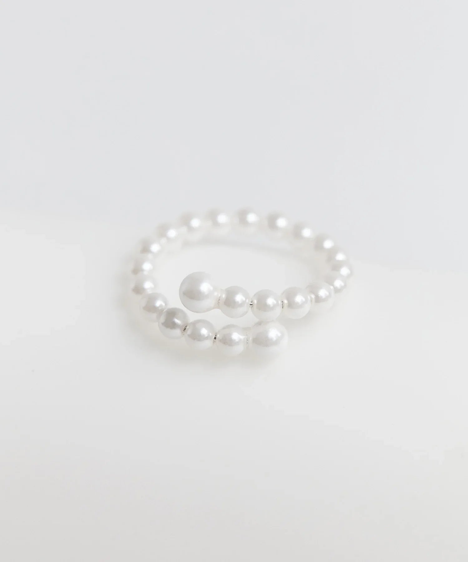 【当日発送】パールダブルラインデザインリング