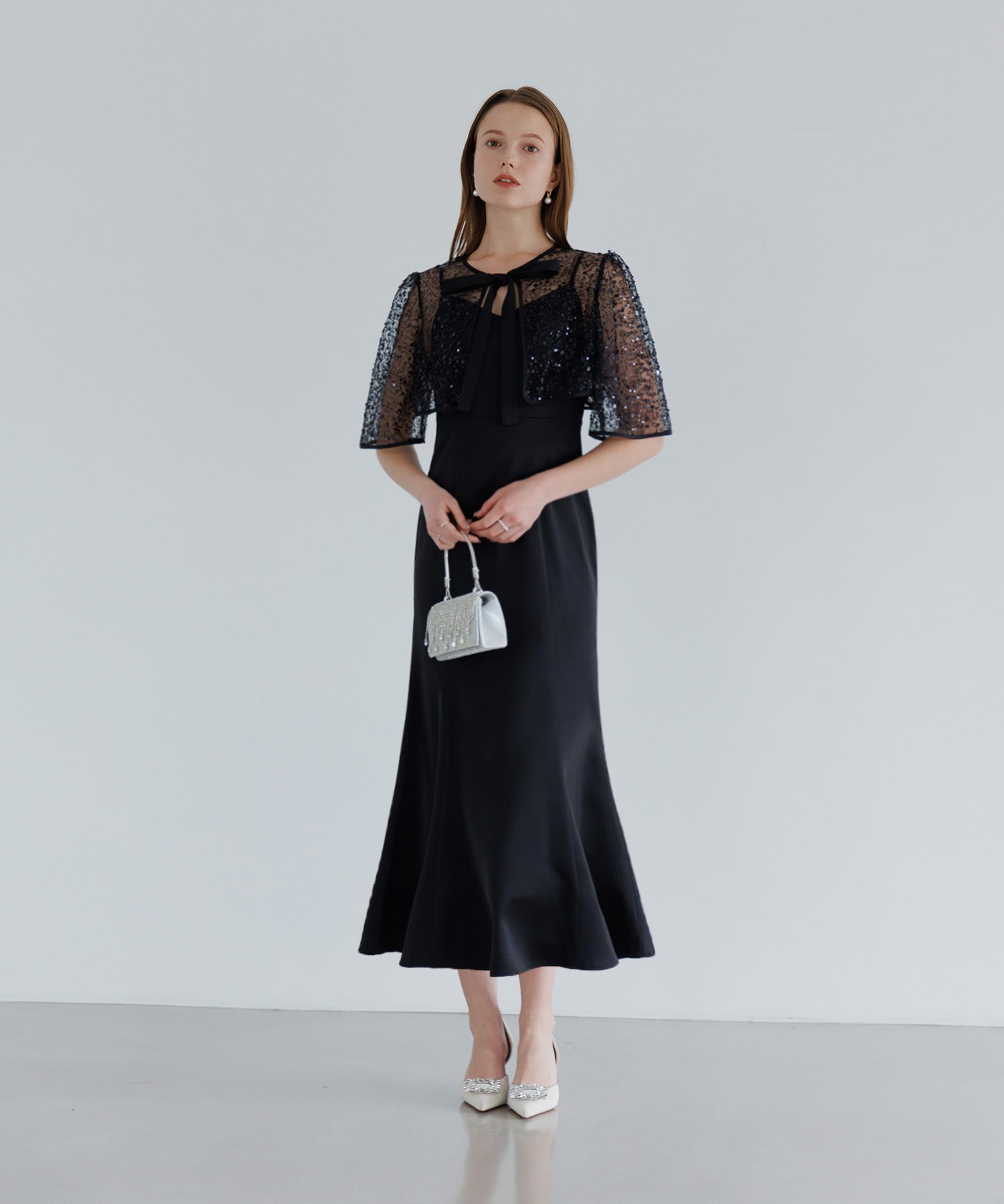 【当日発送】スパンコールビジューボレロマーメイドワンピースドレス