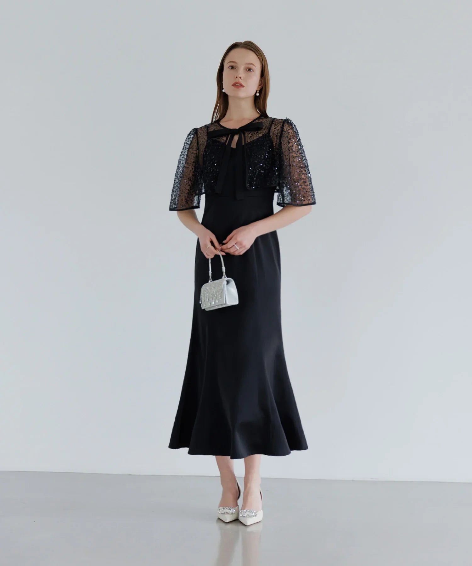 【当日発送】スパンコールビジューボレロマーメイドワンピースドレス