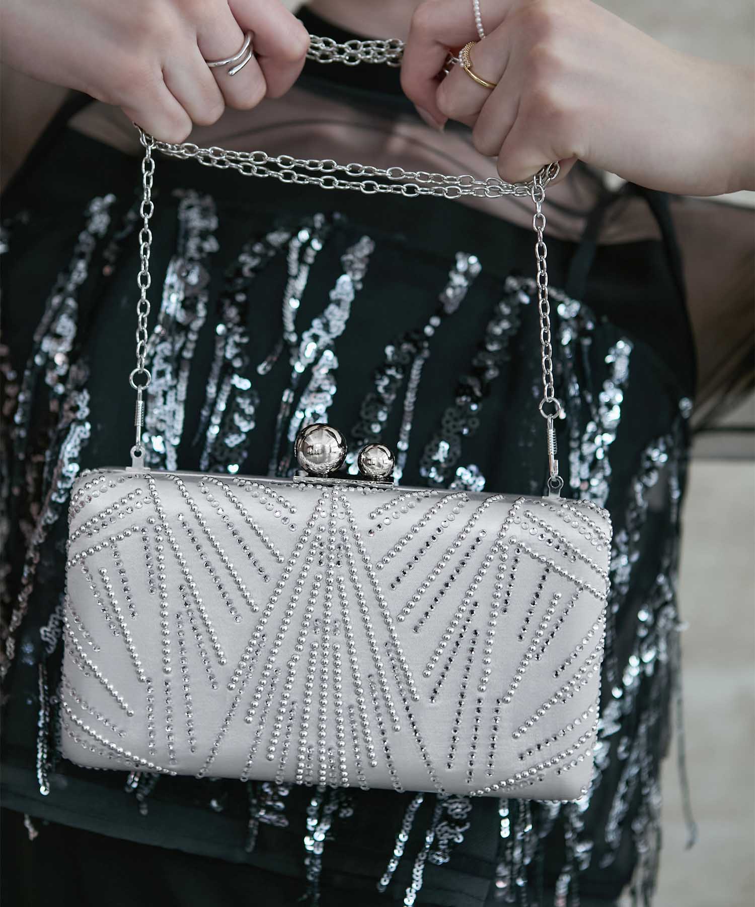 【当日発送】2WAYビジューストーンエレガンスバッグ