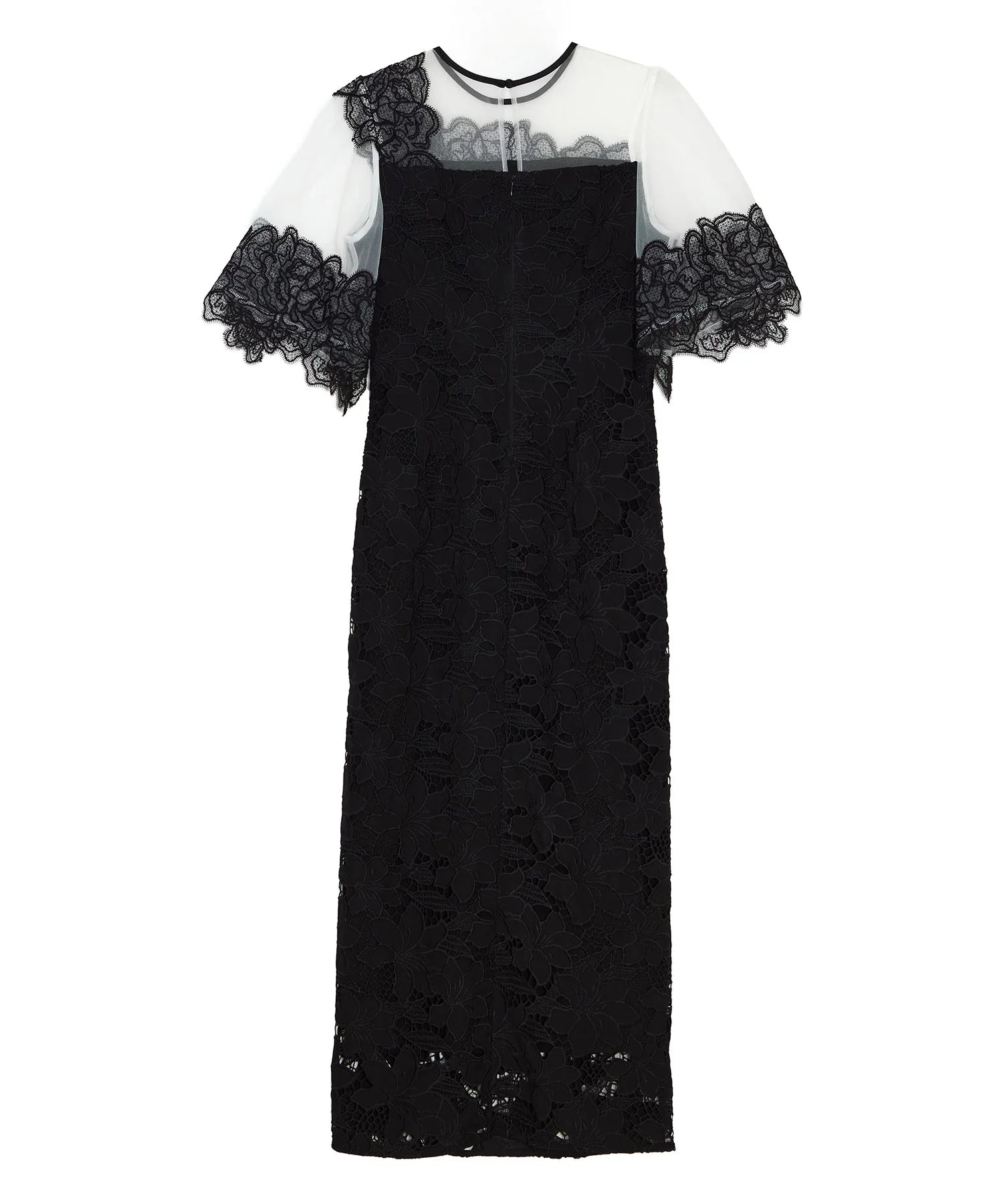 【当日発送】シアーレースフラワーIラインドレス