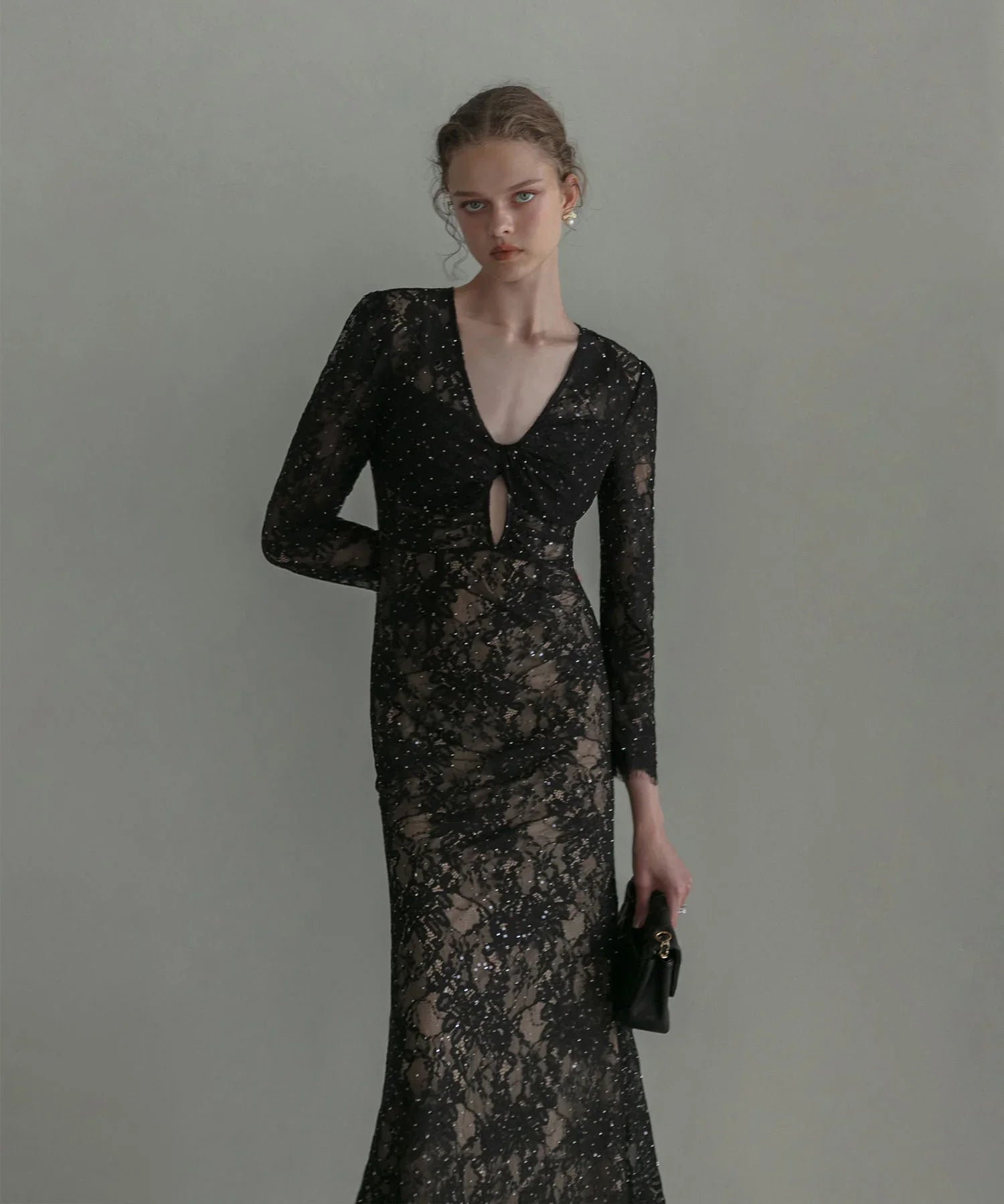 【LEJA LUXE】ツイストオープンレースストーンマーメイドドレス