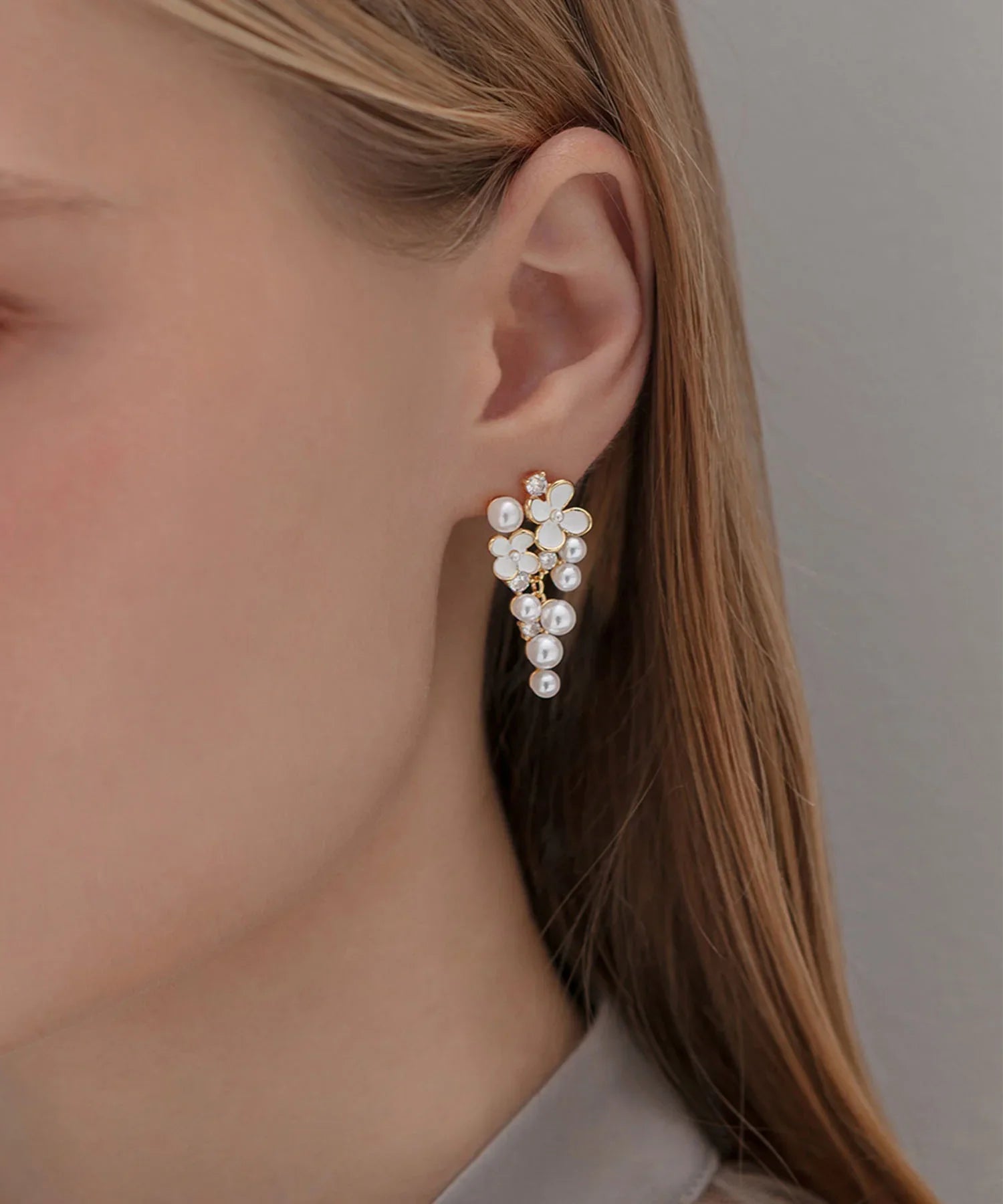 【当日発送】パールブーケドロップピアス