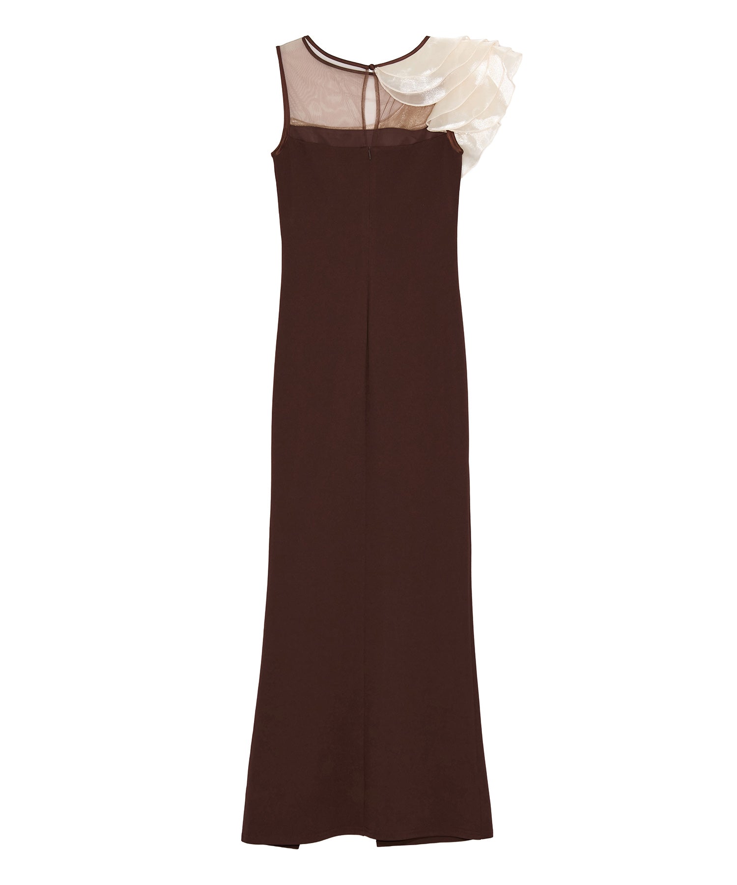 【当日発送】アシンメトリーフリルスリットマーメイドドレス