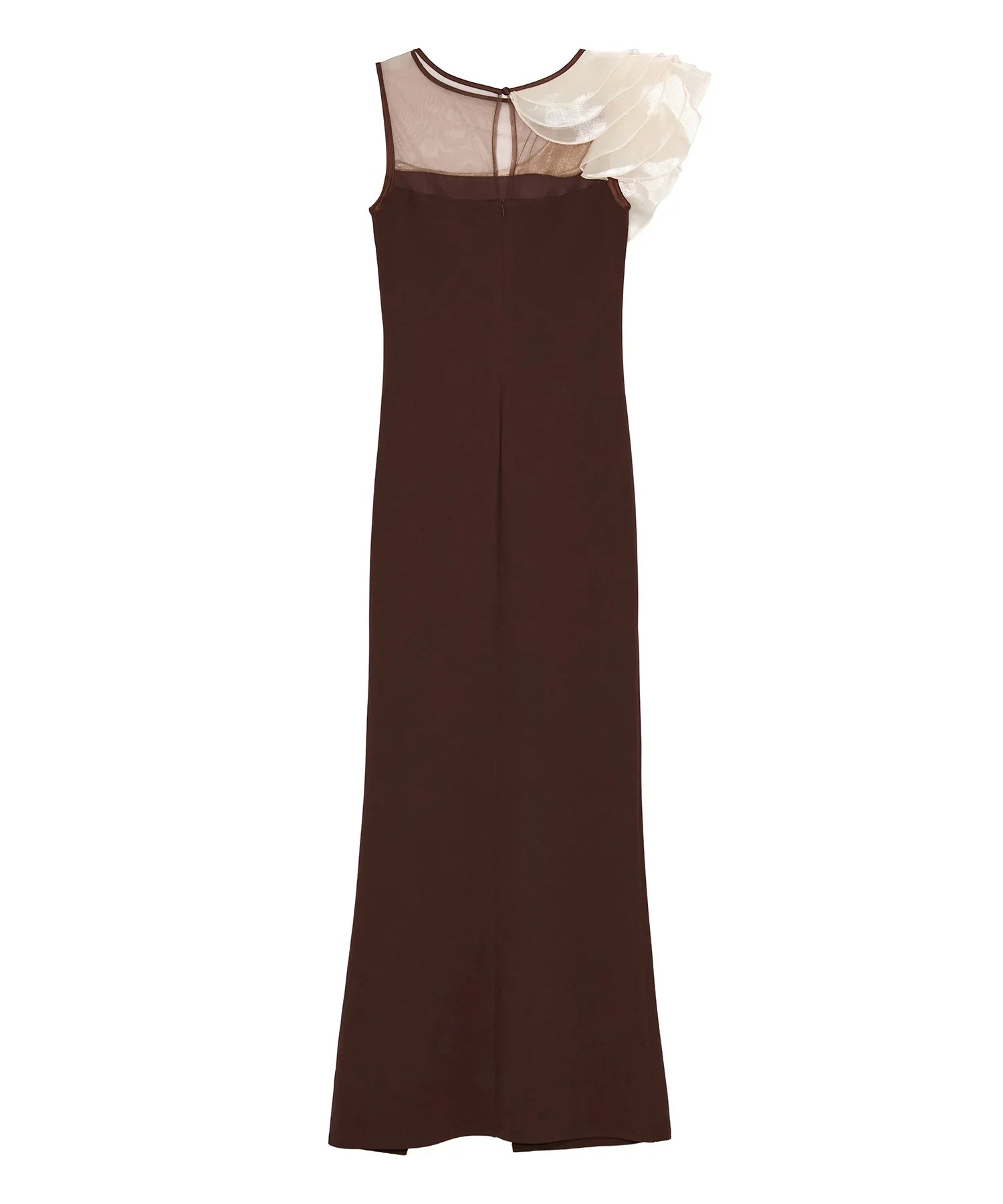 【当日発送】アシンメトリーフリルスリットマーメイドドレス