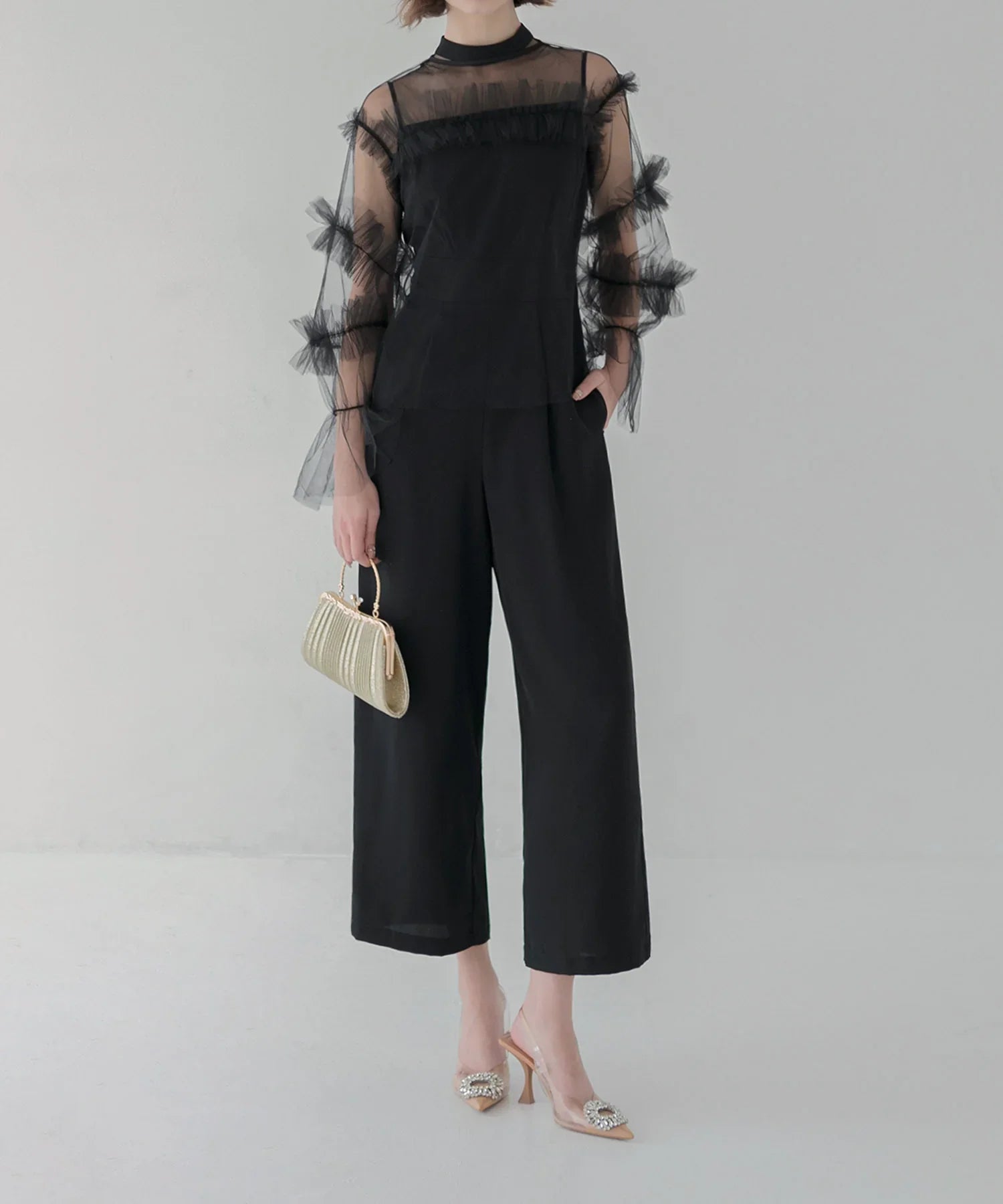 【当日発送】チュールフリルトップス