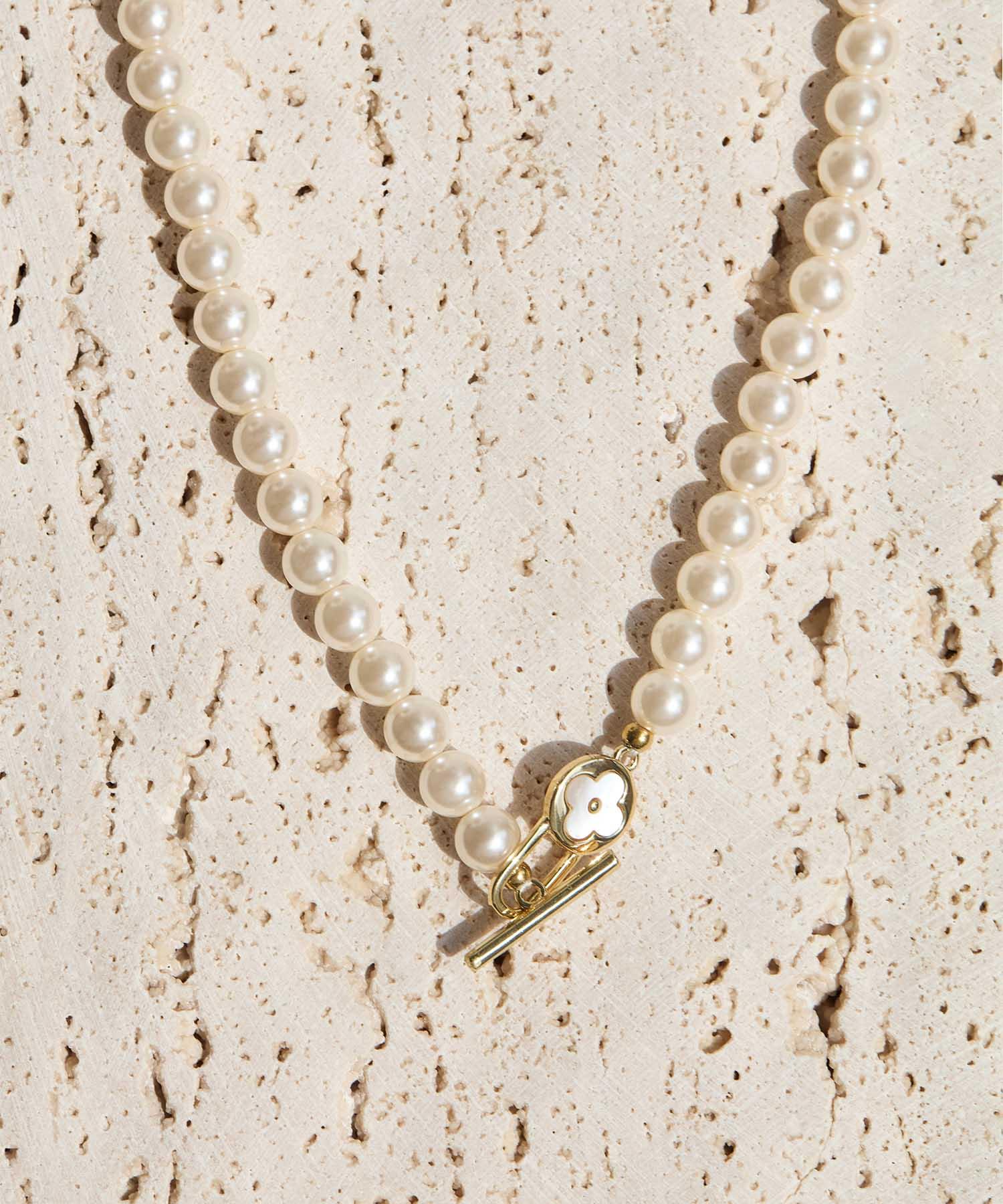 【当日発送】エレガントフラワーパールネックレス