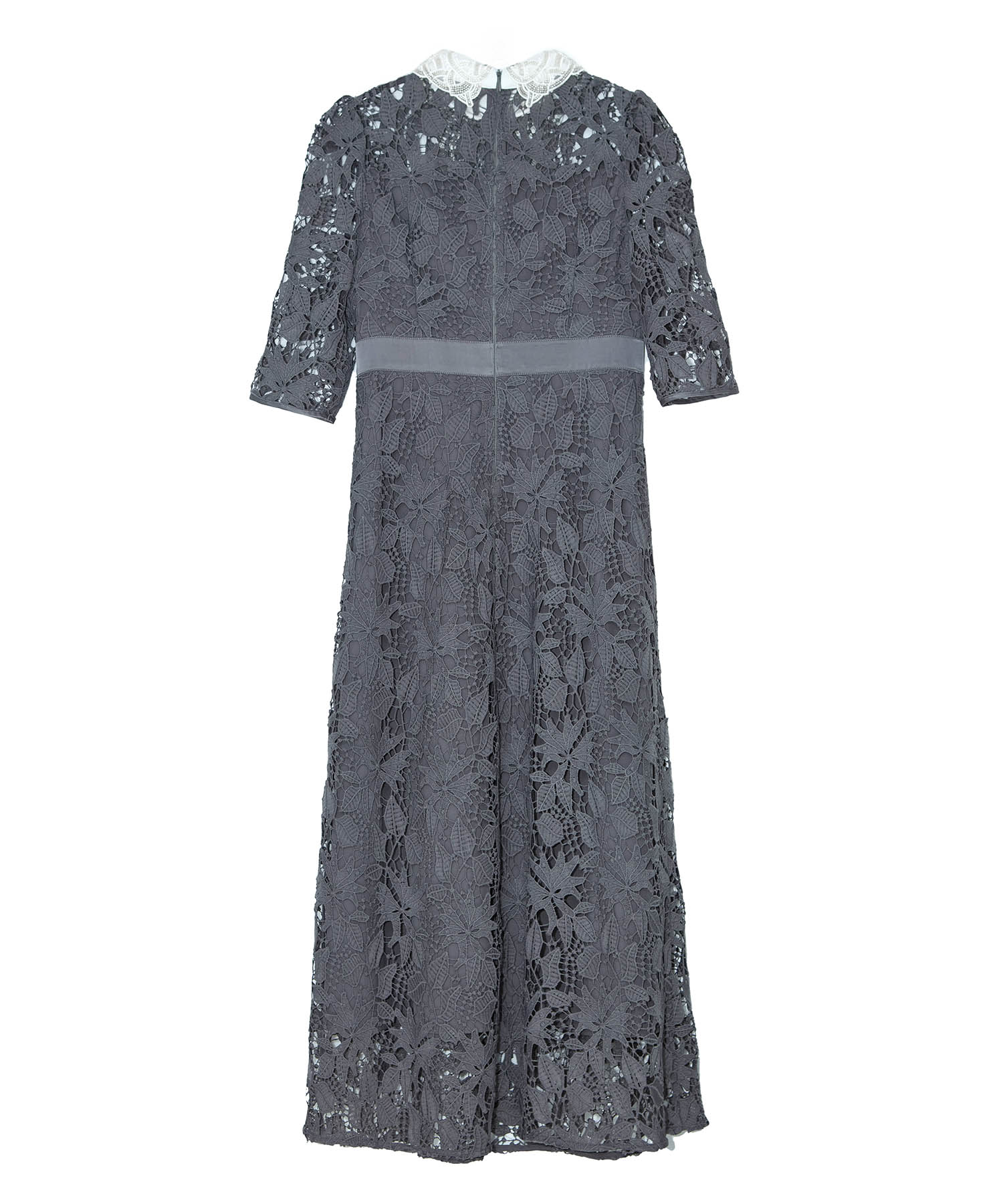 【一部当日発送】花柄レースビジューカラーAラインワンピースドレス