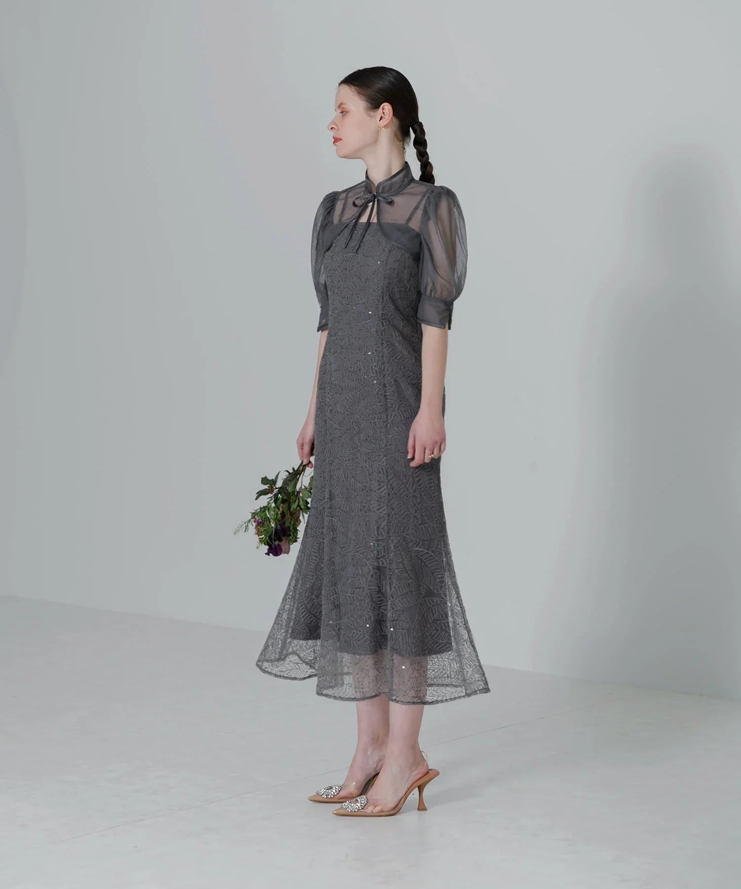 【当日発送】スパンコールボタニカルマーメイドボレロ2WAYワンピースドレス