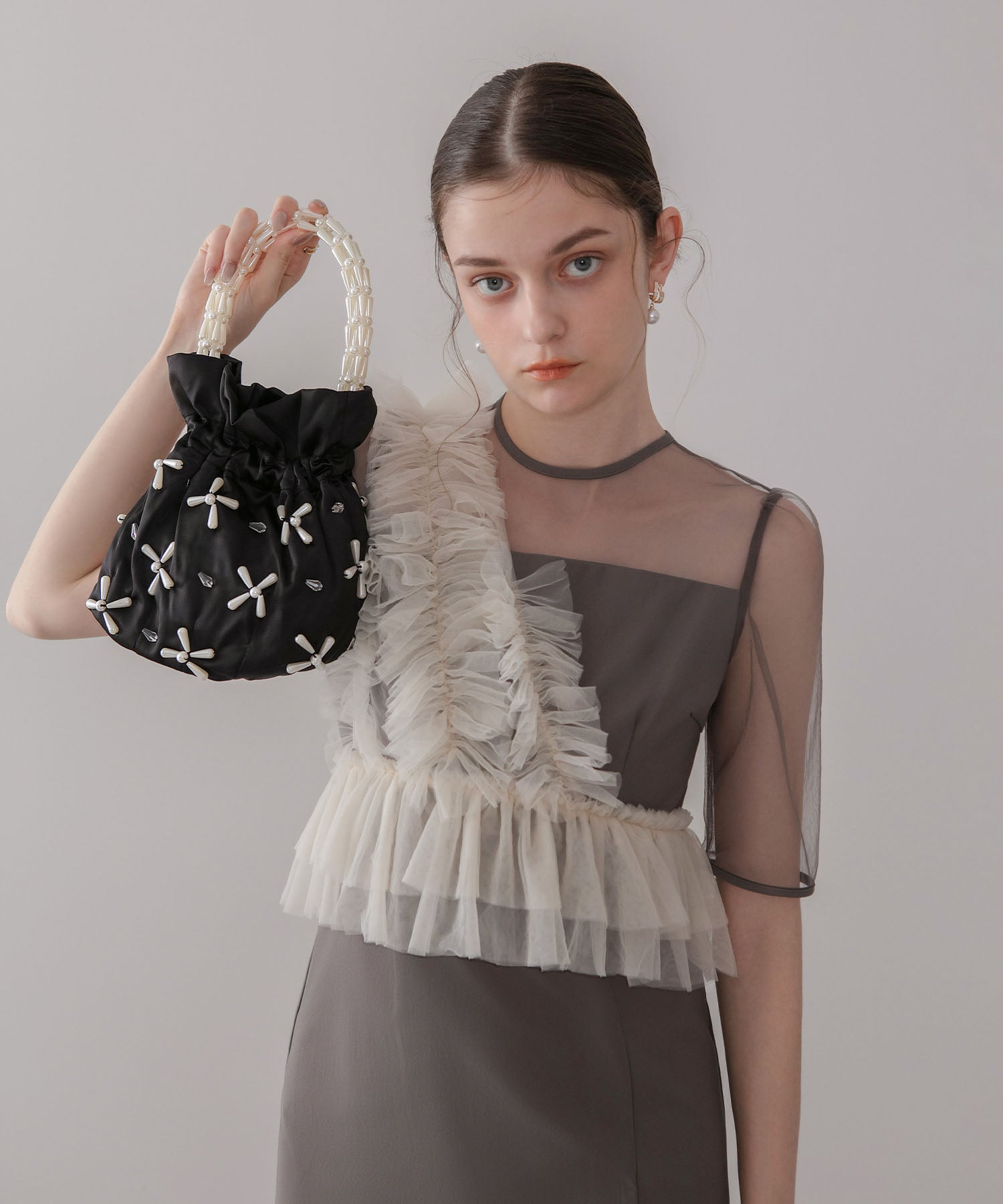 【当日発送】パールビーズハンドルバッグ