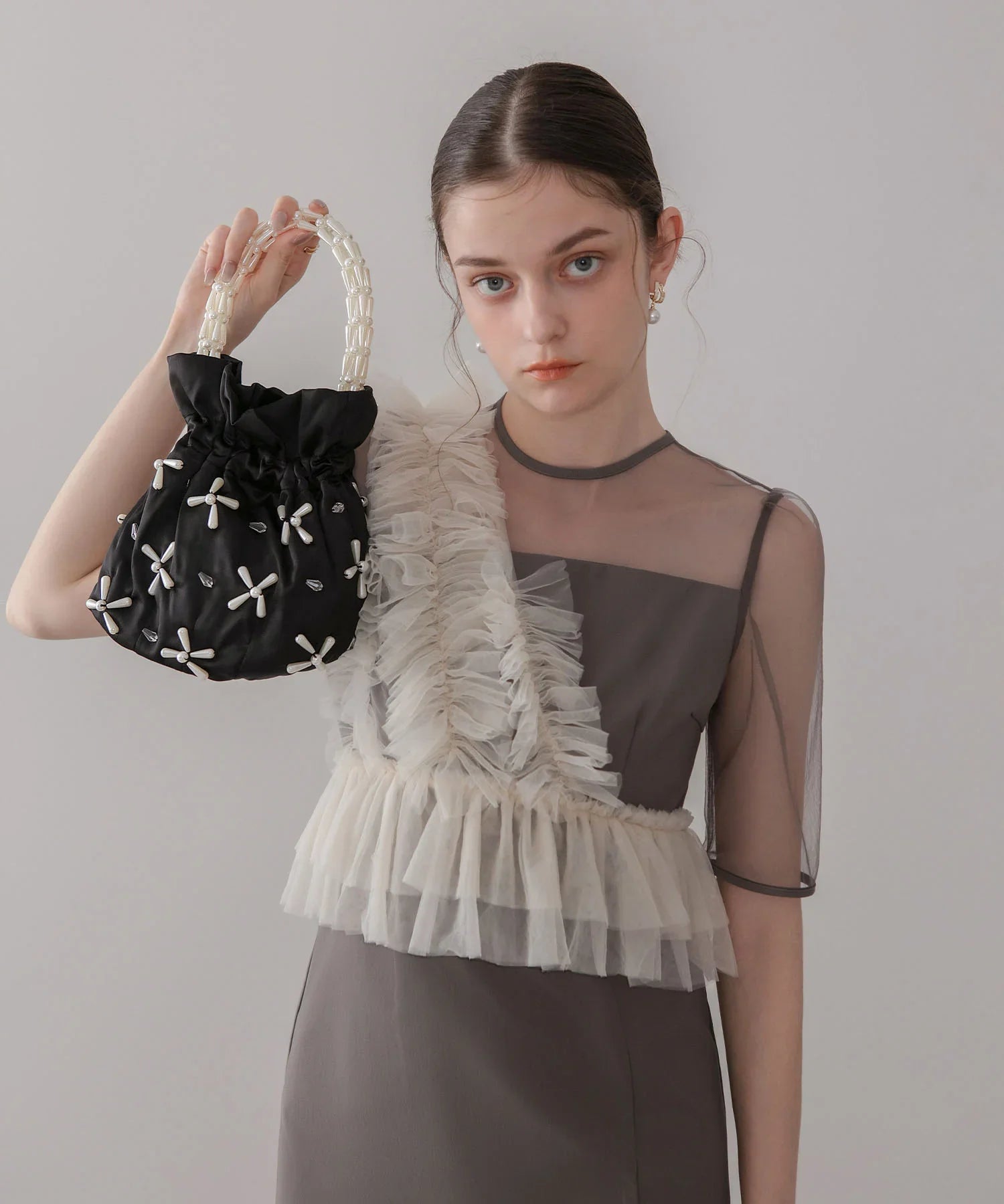 【当日発送】パールビーズハンドルバッグ