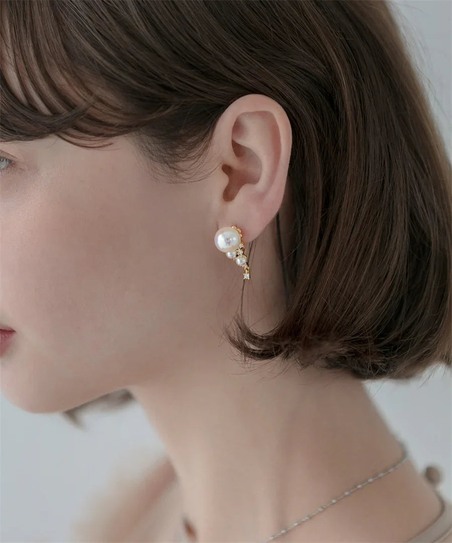 【SOLD OUT】パールクリスタルドロップピアス