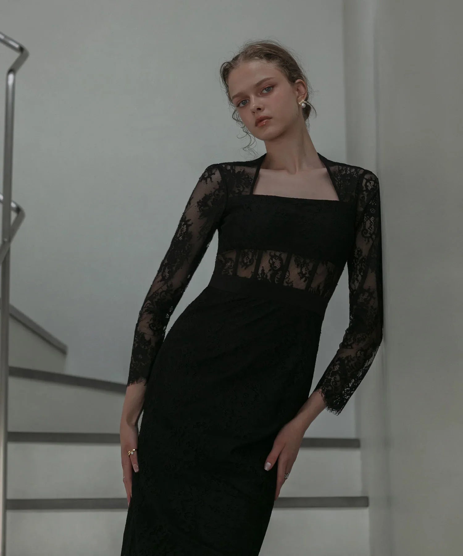 【LEJA LUXE】レースチューブデザインマーメイドドレス