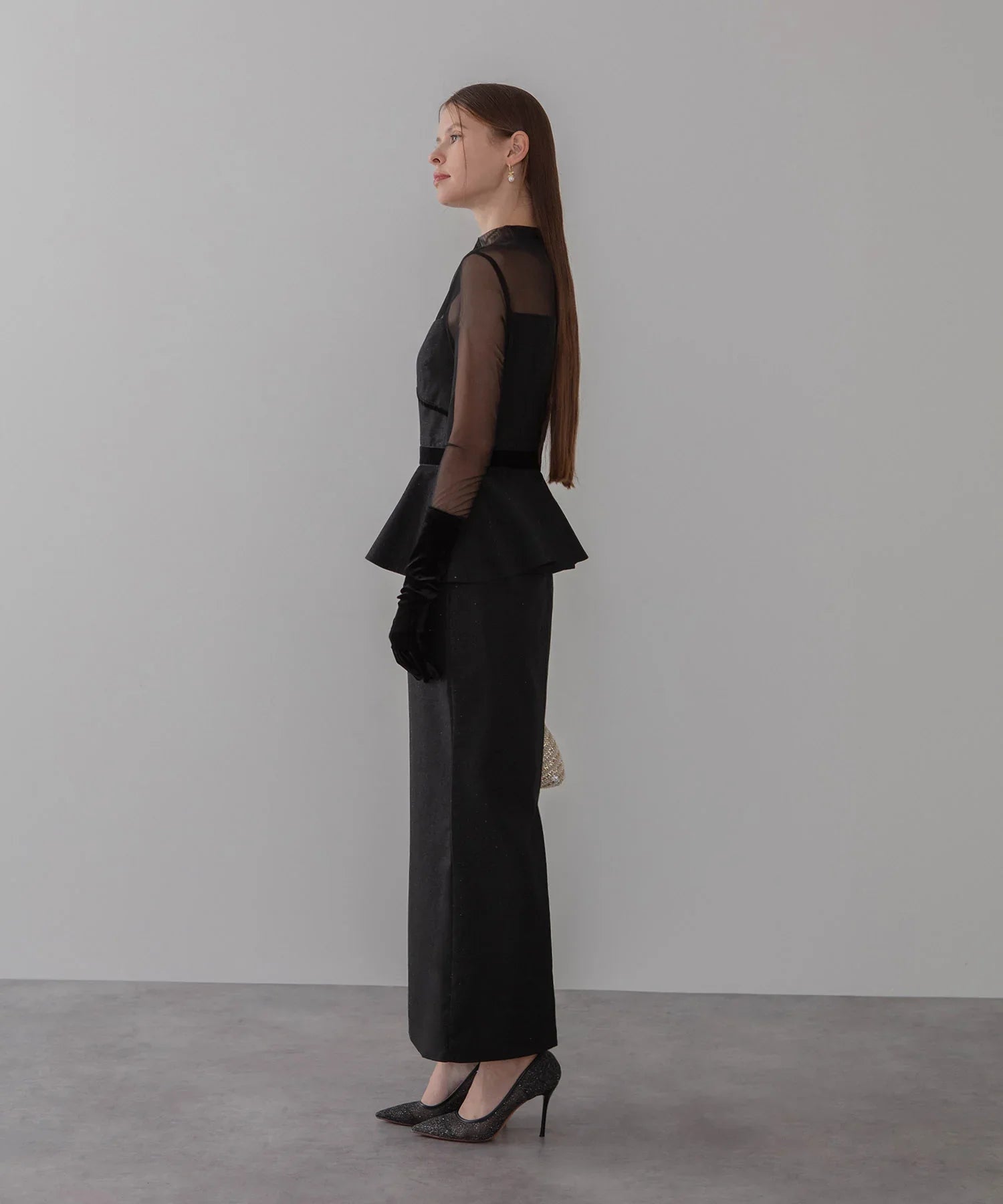 【LEJA LUXE】チュールペプラムベロアグローブIラインドレス