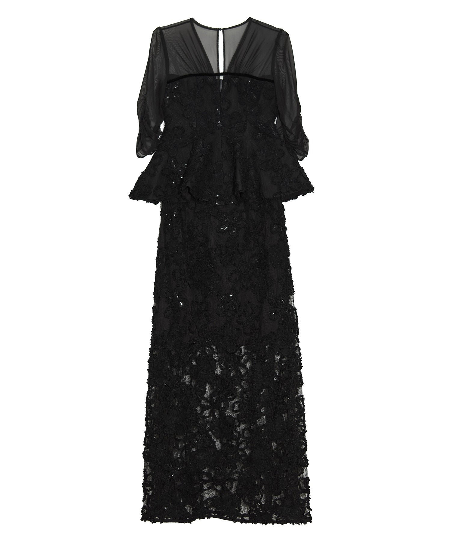 【LEJA LUXE】フラワーレースペプラムセットアップドレス