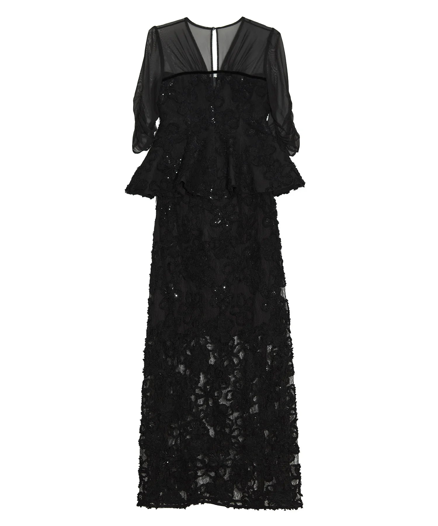 【LEJA LUXE】フラワーレースペプラムセットアップドレス