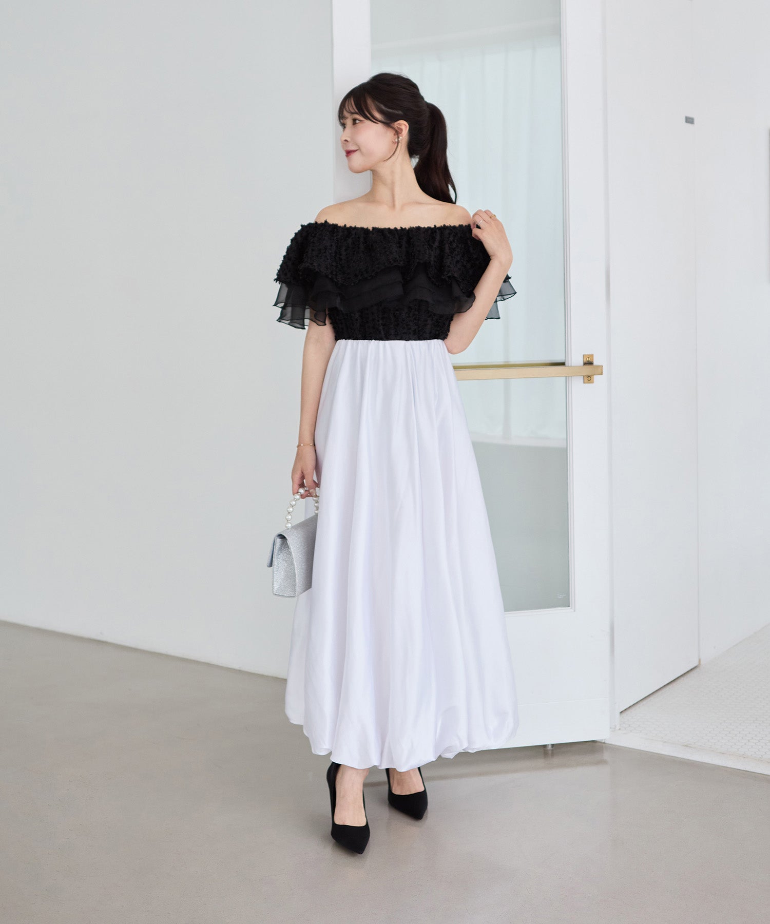 【COMING SOON】3WAYオフショルフリンジシアーレイヤードトップス