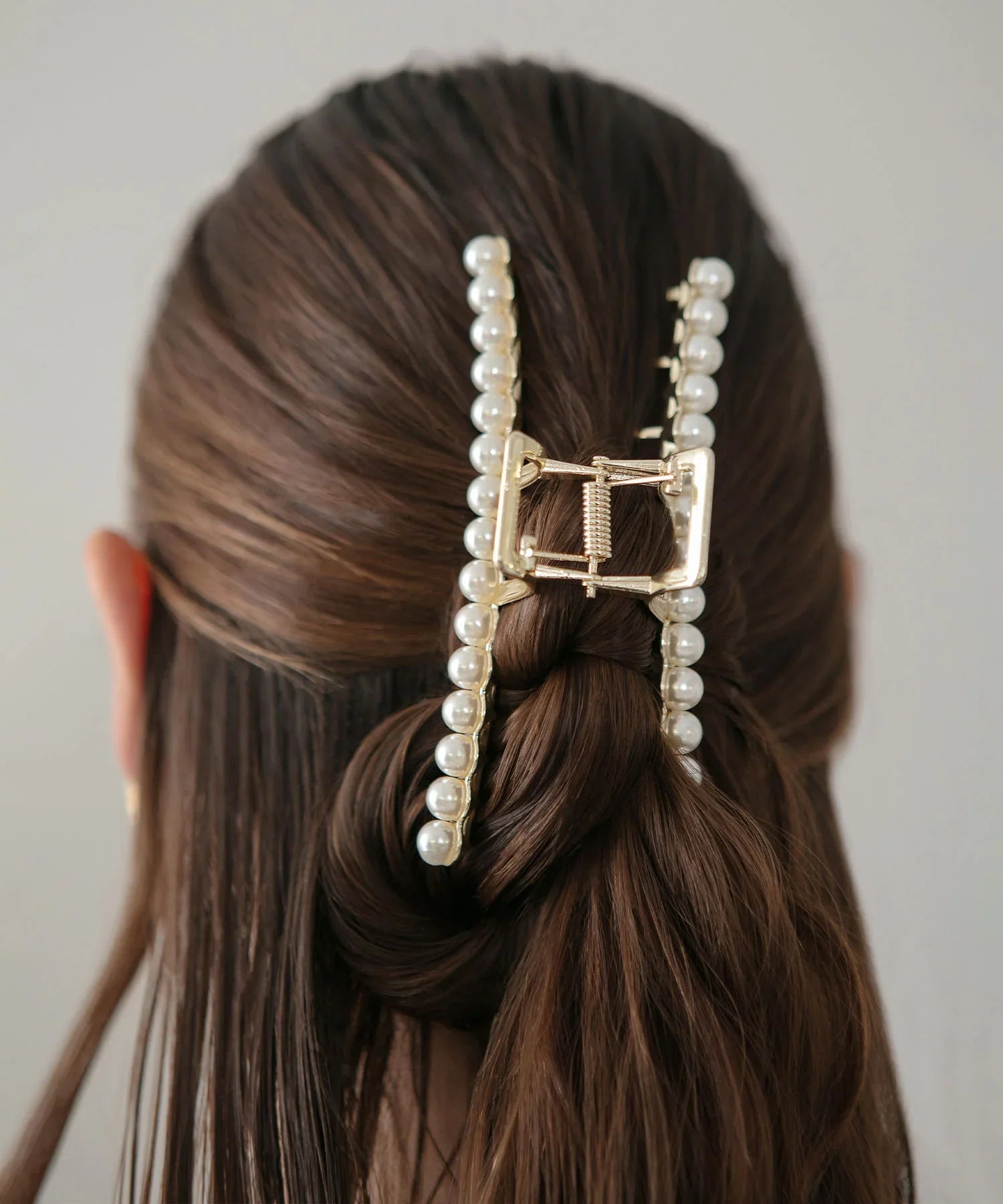 【当日発送】パールライン メタルロングヘアクリップ