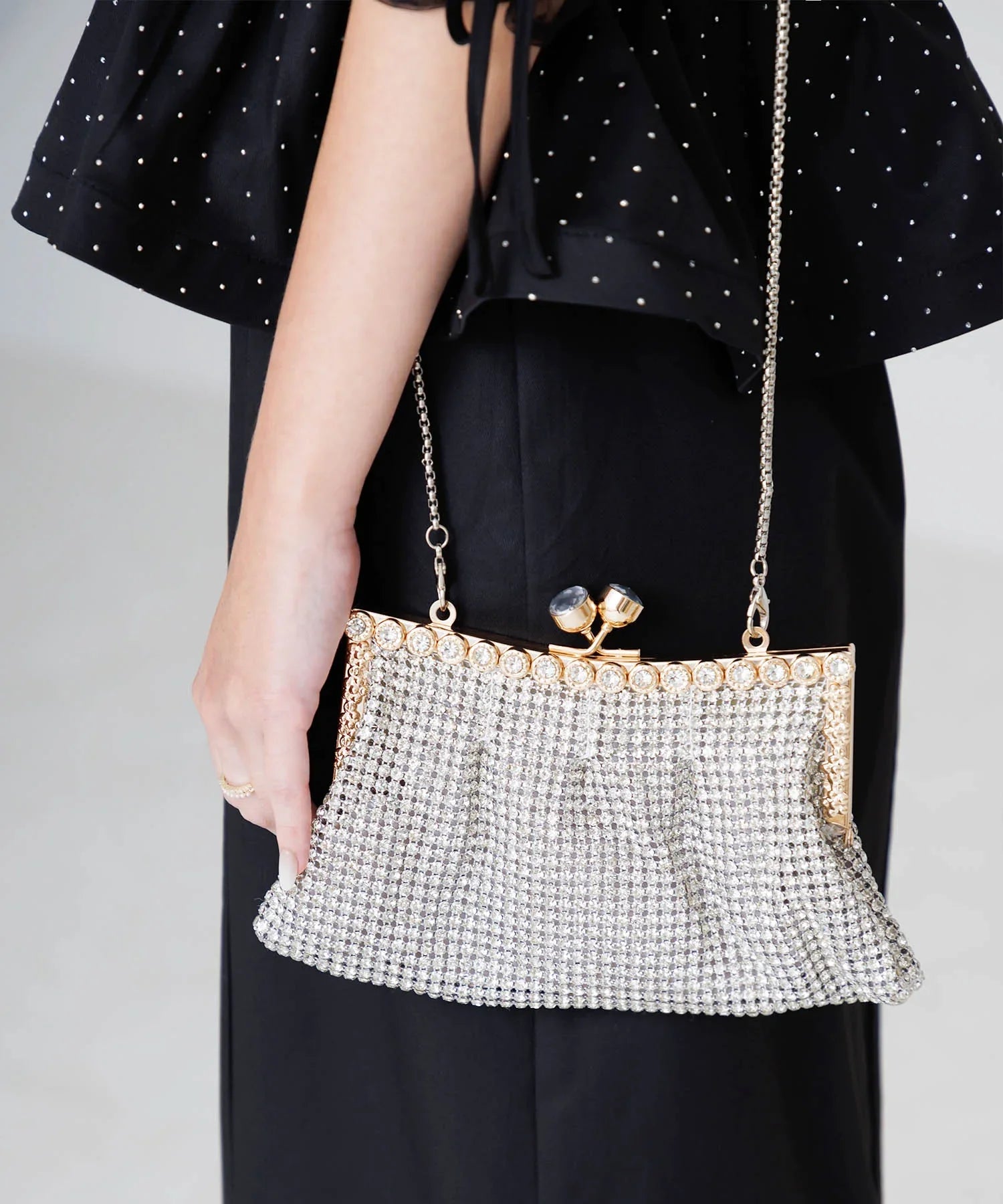 【当日発送】2WAYジュエルストーンビジューバッグ