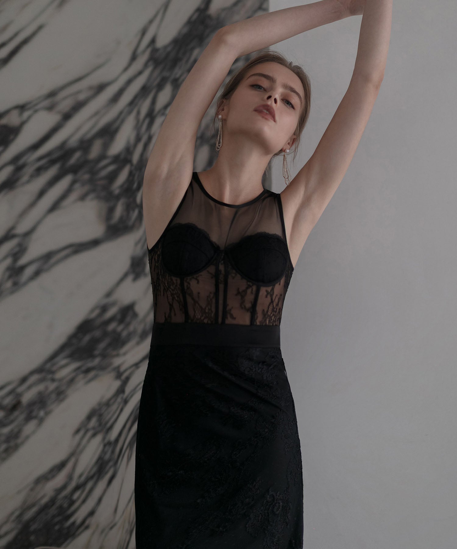 【LEJA LUXE】シェルカップレースマーメイドドレス