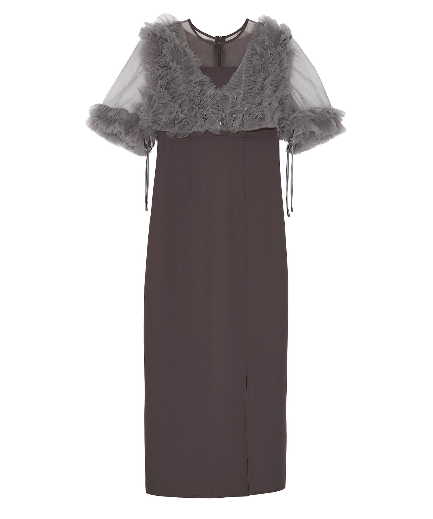 【当日発送】チュールフリルビスチェIラインワンピースドレス