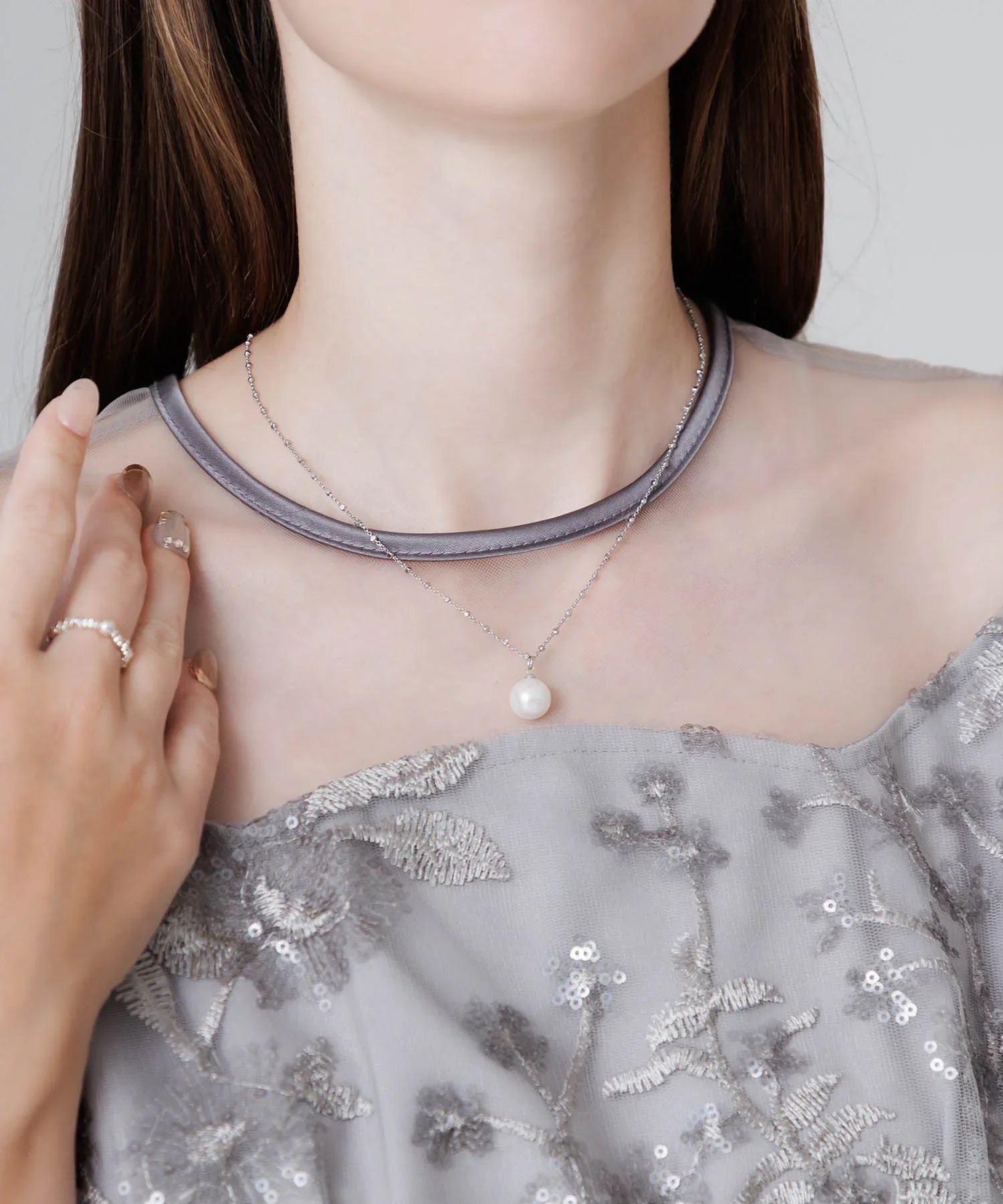 【SOLD OUT】シルバーチェーンパールネックレス