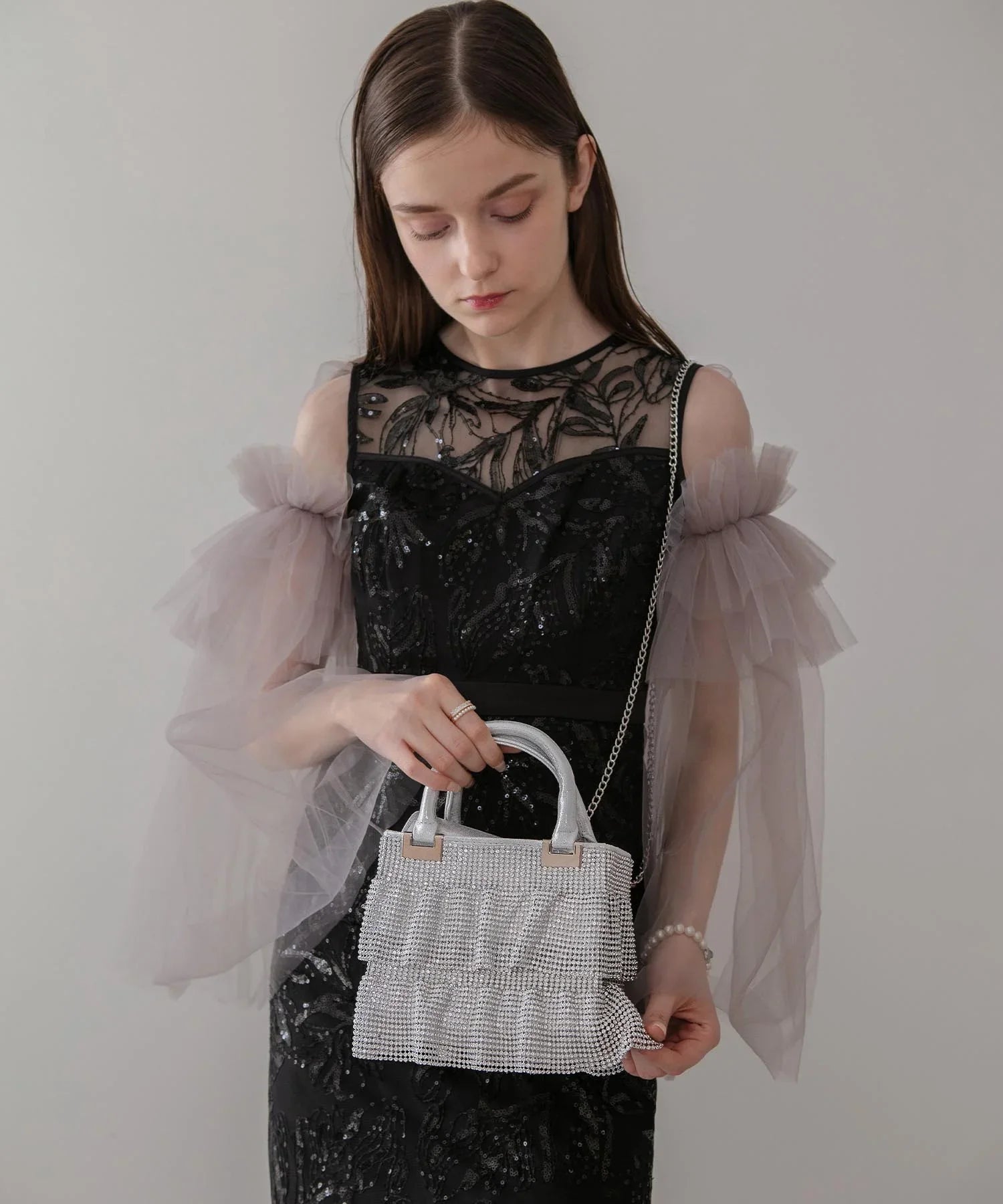 【当日発送】グリッターフリル2WAYハンドバッグ