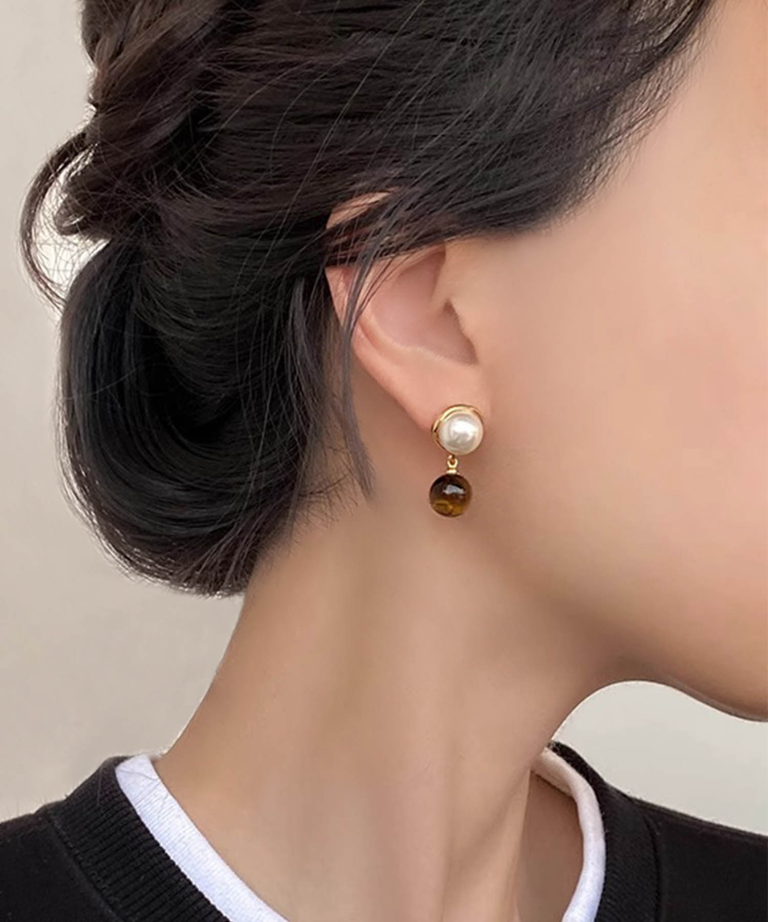 【当日発送】ミックスドロップアシンメトリーパールピアス