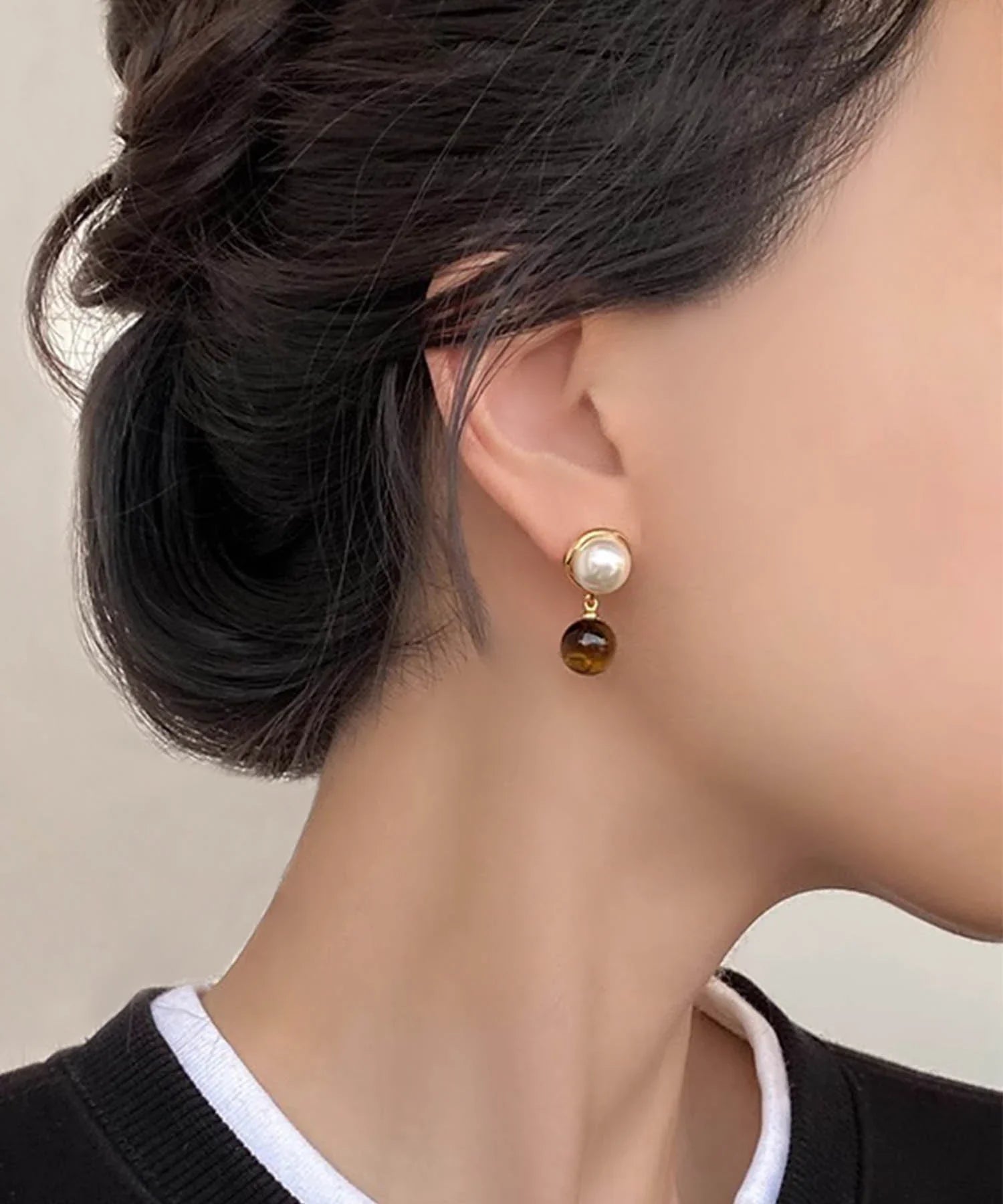 【当日発送】ミックスドロップアシンメトリーパールピアス