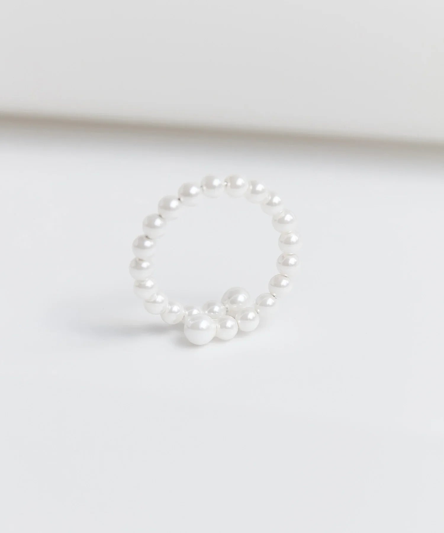 【当日発送】パールダブルラインデザインリング