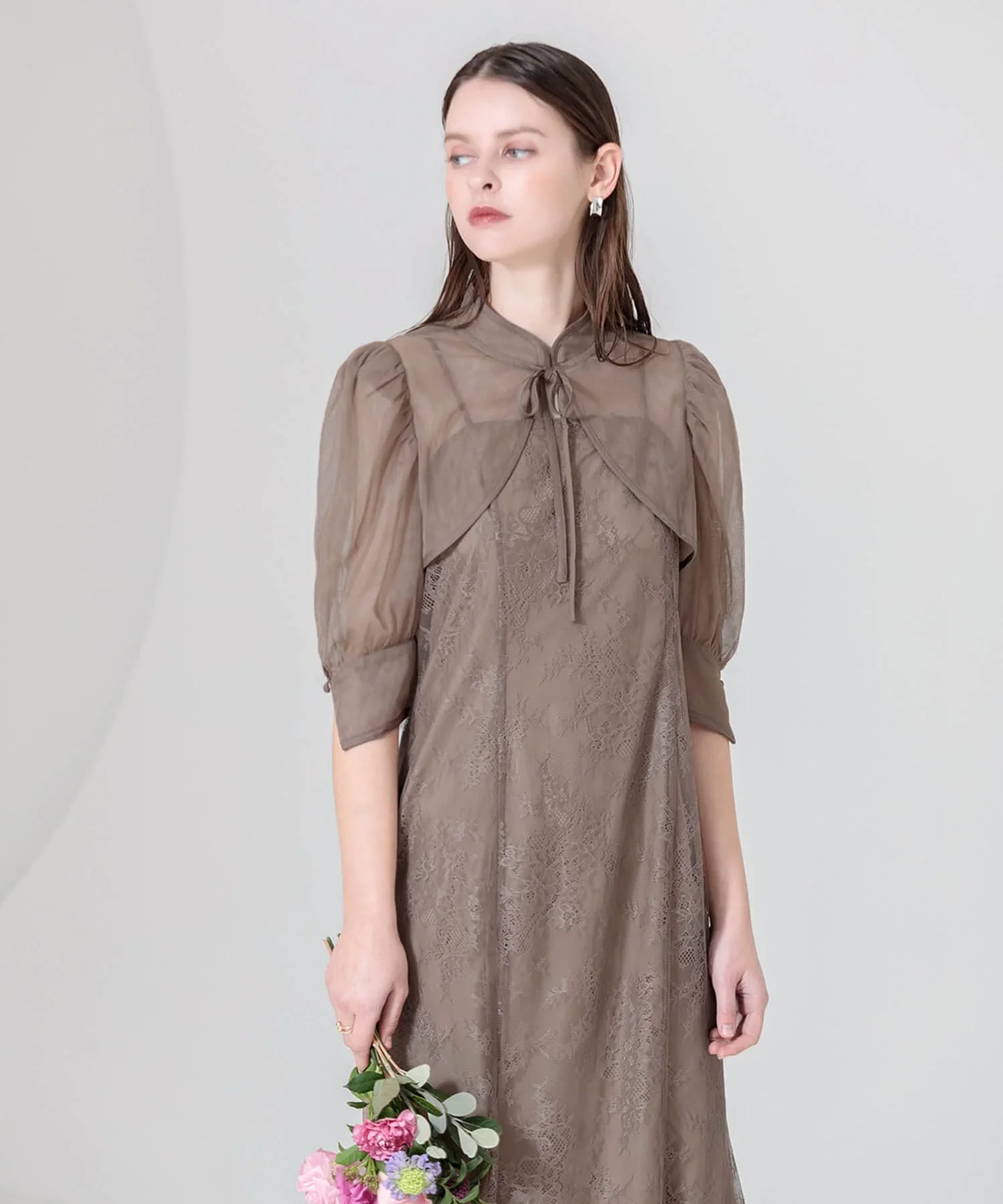 【当日発送】花柄ボレロセットアップマーメイドワンピースドレス