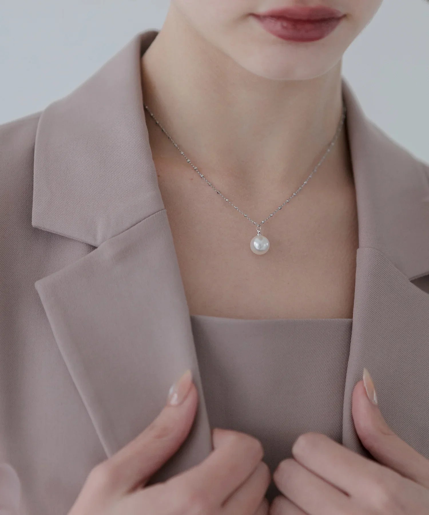 【SOLD OUT】シルバーチェーンパールネックレス