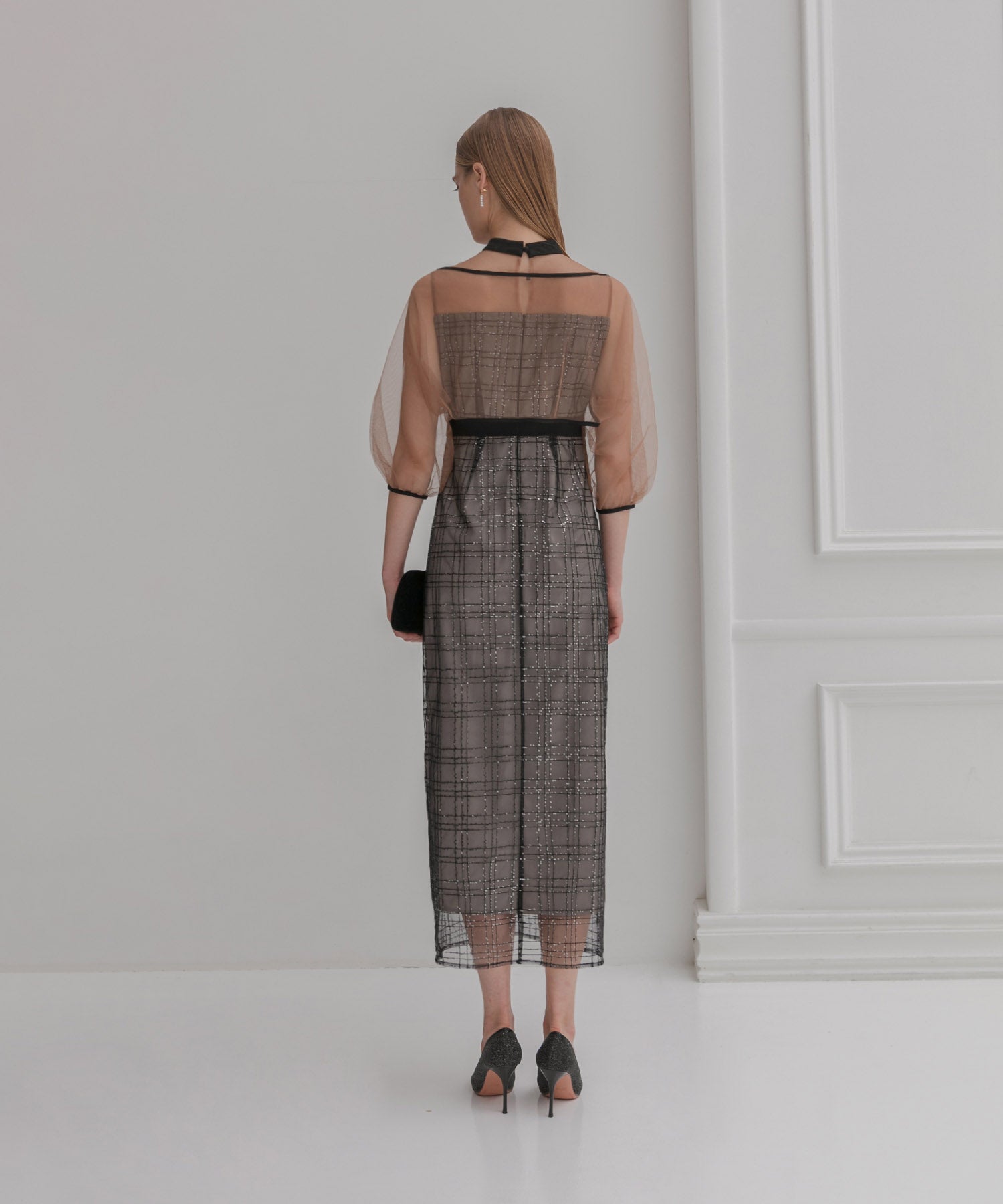 【当日発送】ラメチェックチュールボレロIラインドレス