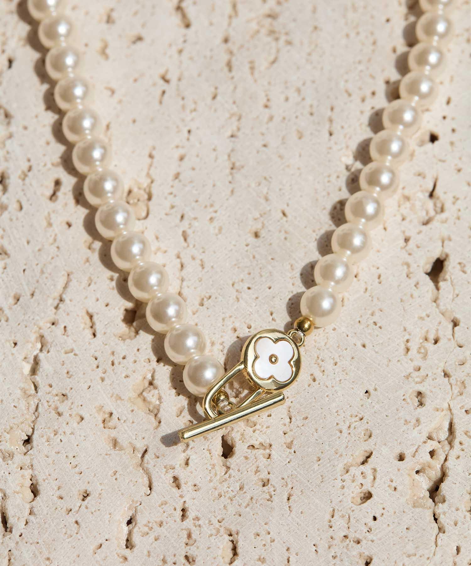 【当日発送】エレガントフラワーパールネックレス