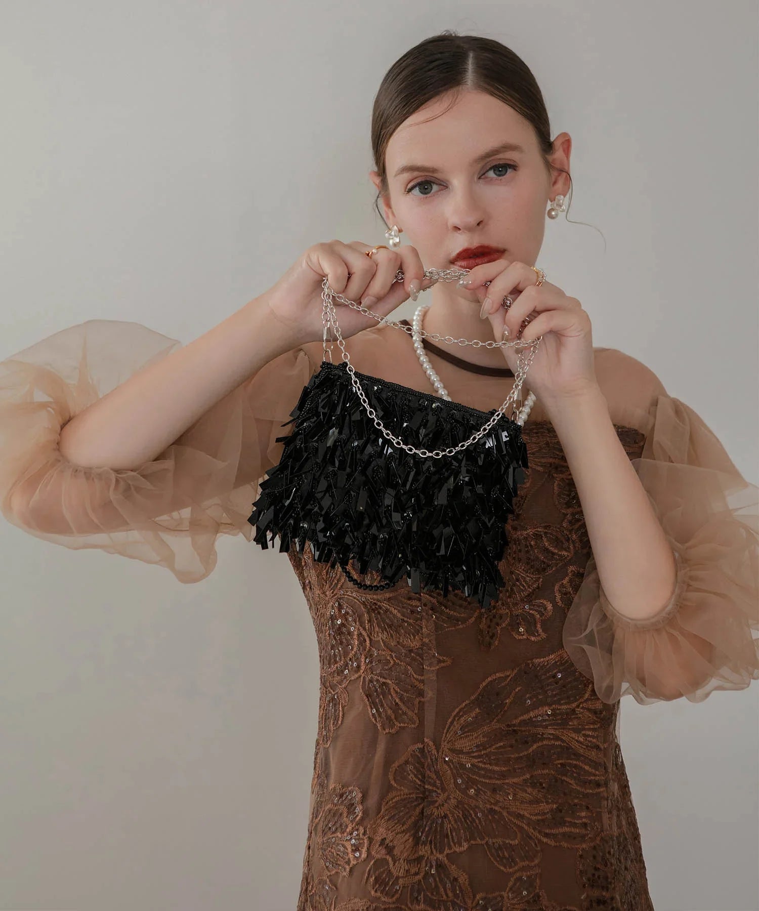 【当日発送】フリンジスパンコール2WAYバッグ