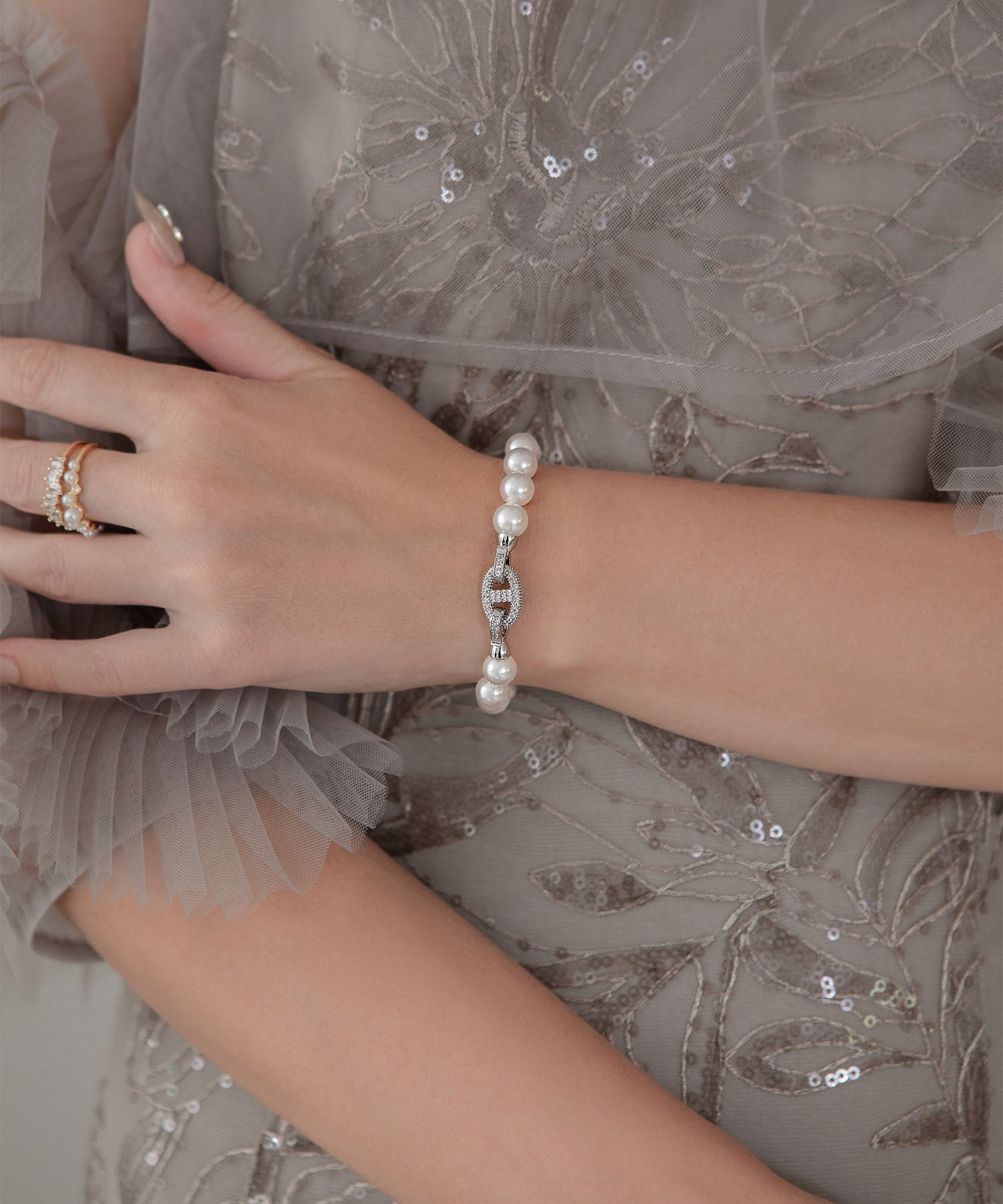 【当日発送】パールビジューブレスレット