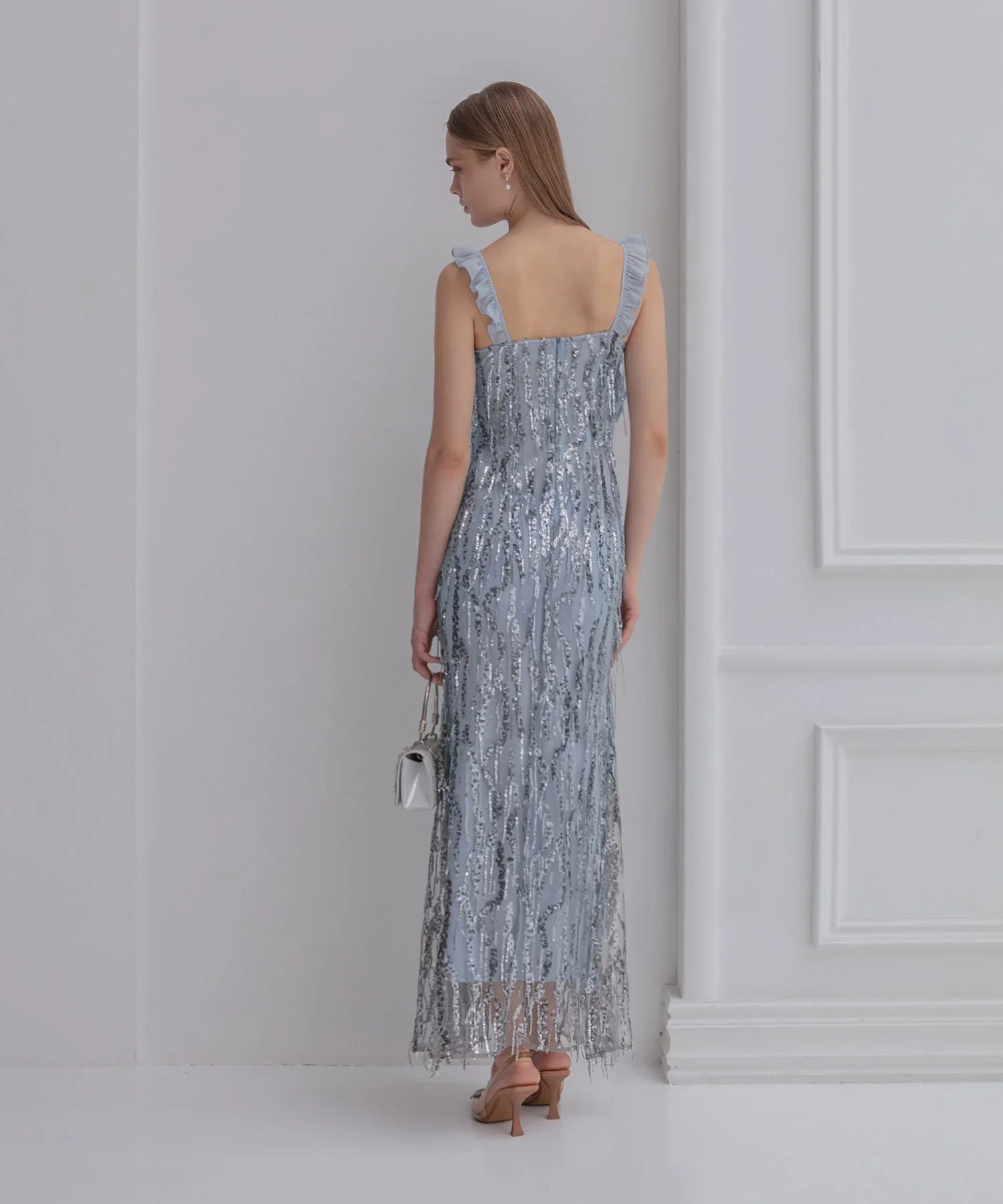 【LEJA LUXE】フリンジスパンコールIラインドレス