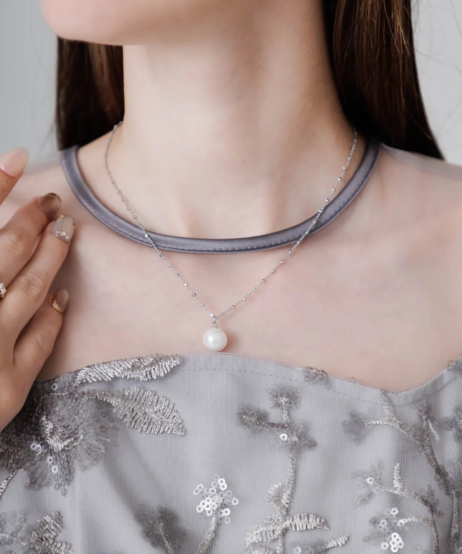 【SOLD OUT】シルバーチェーンパールネックレス