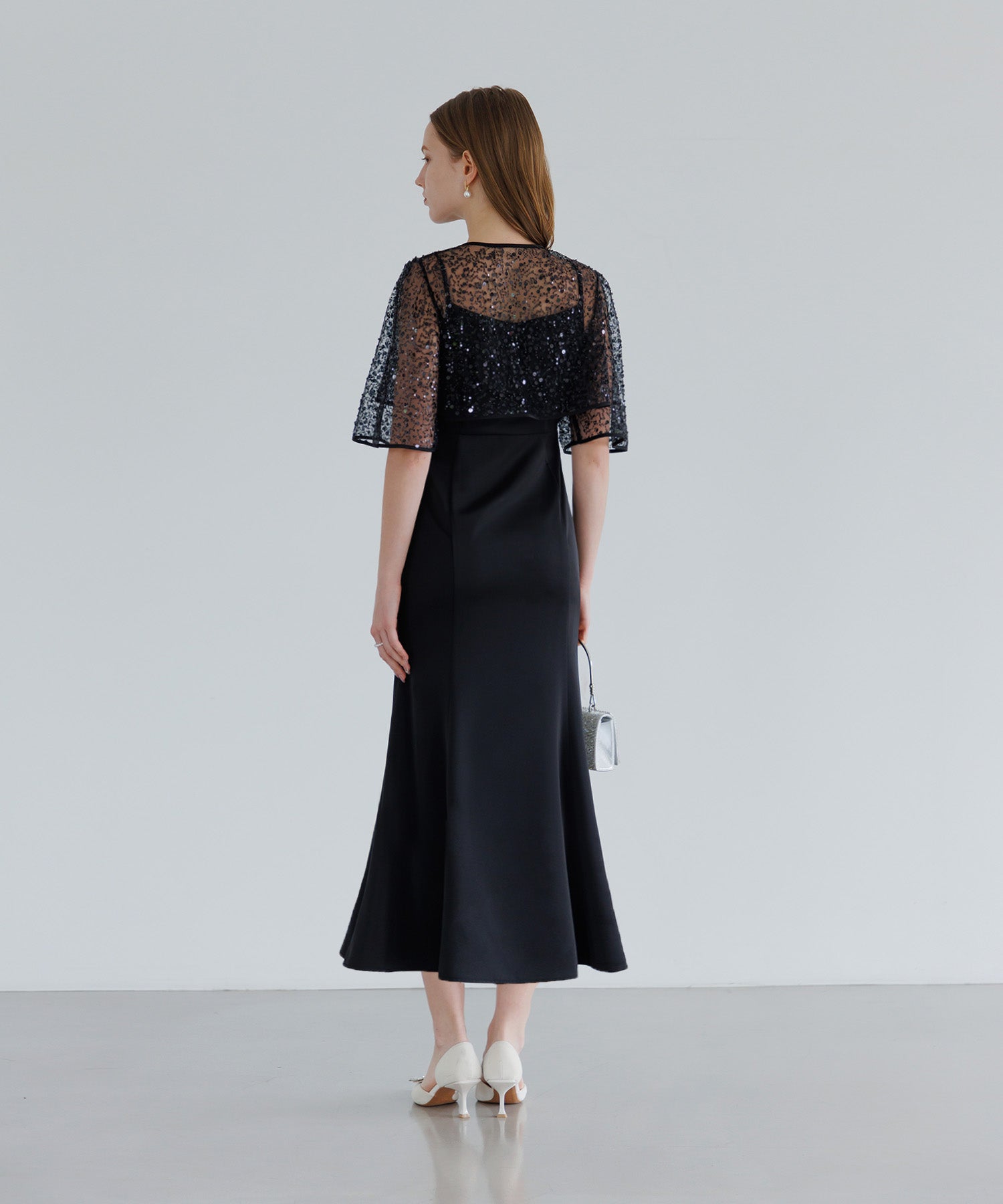 【当日発送】スパンコールビジューボレロマーメイドワンピースドレス