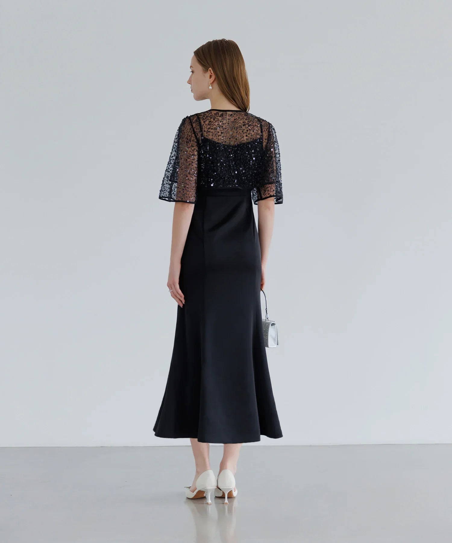 【当日発送】スパンコールビジューボレロマーメイドワンピースドレス